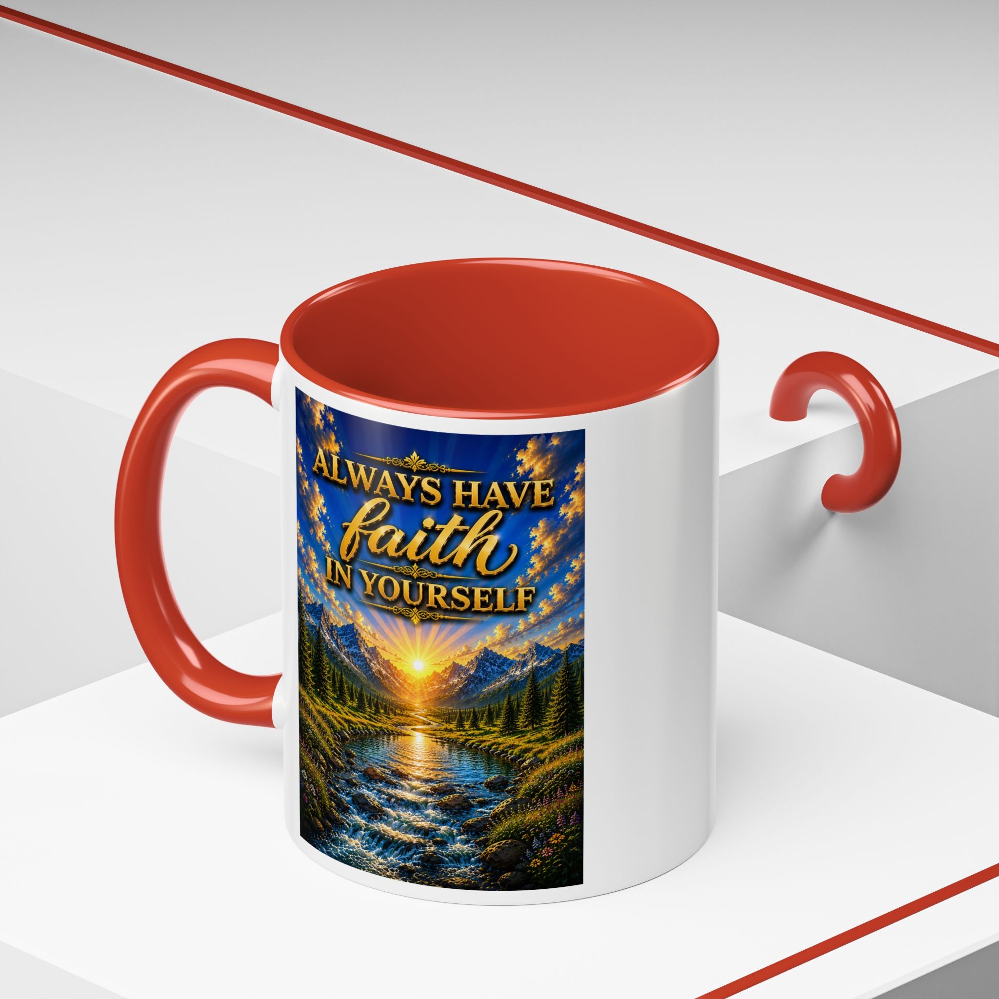 Always Have Faith in Yourself™ | Luxury Inspirational Sunrise Coffee Mug | Premium Motivational Ceramic Mug
