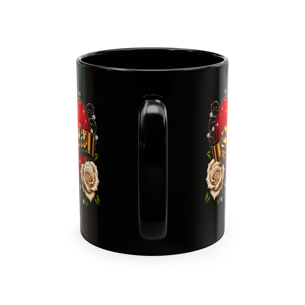 Sonia Personalized Heart & White Rose Luxury Coffee Mug – Elegant Custom Name Gift | Premium Ceramic Mug