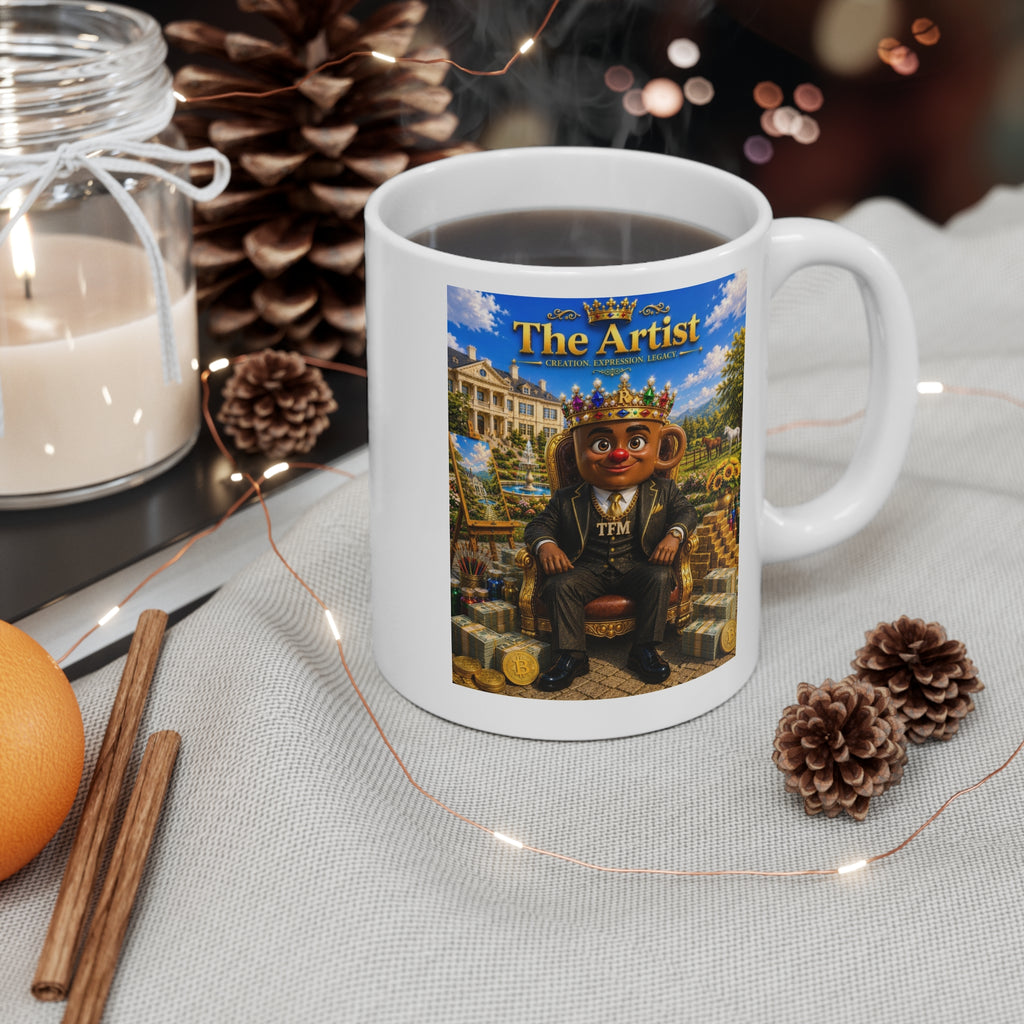 The Artist™ Luxury White Ceramic Mug – Premium Inspirational Coffee Cup | Creation • Expression • Legacy