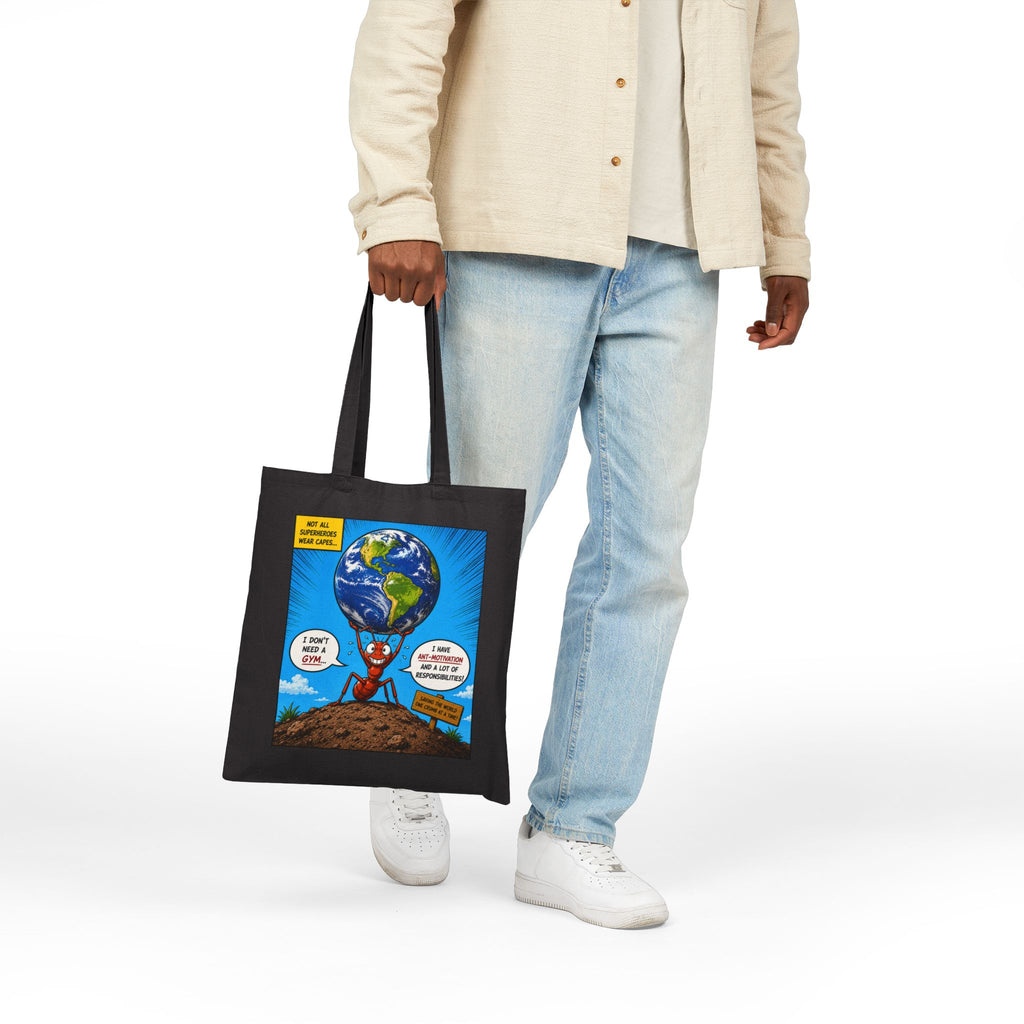 Ant-Motivation Canvas Tote – Inspirational Tote Bag | Funny Luxury Motivational Carryall