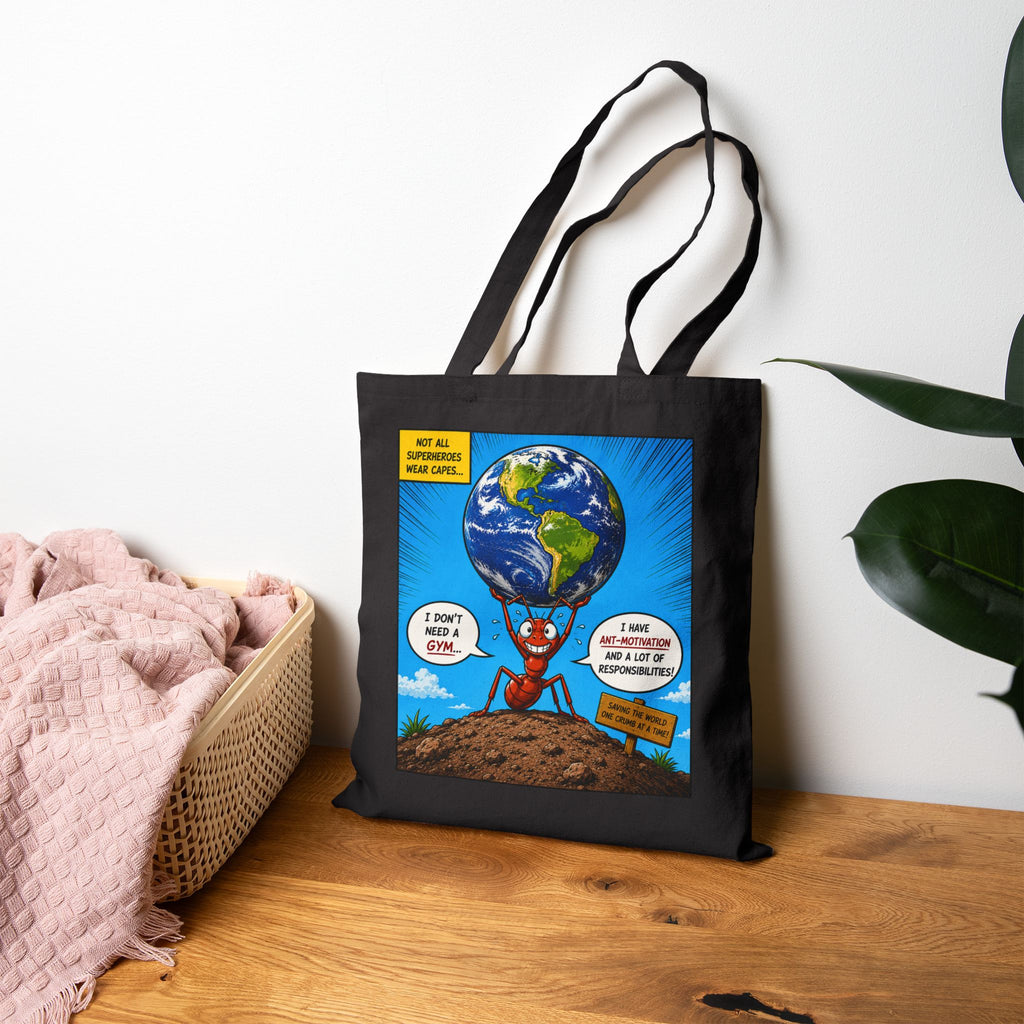 Ant-Motivation Canvas Tote – Inspirational Tote Bag | Funny Luxury Motivational Carryall