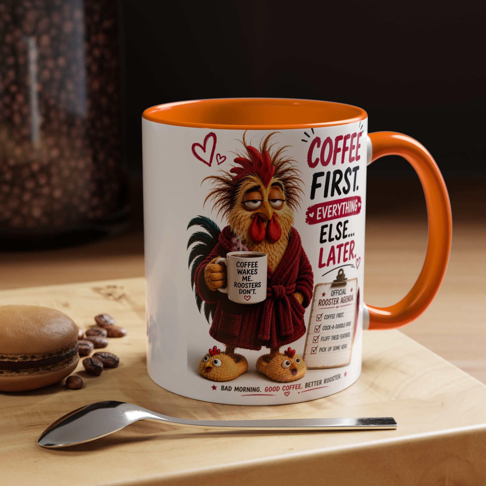 Coffee First. Everything Else… Later.™ | Luxury Rooster Coffee Mug | Funny Farmhouse Morning Gift | Cozy Coffee Lover Ceramic Mug