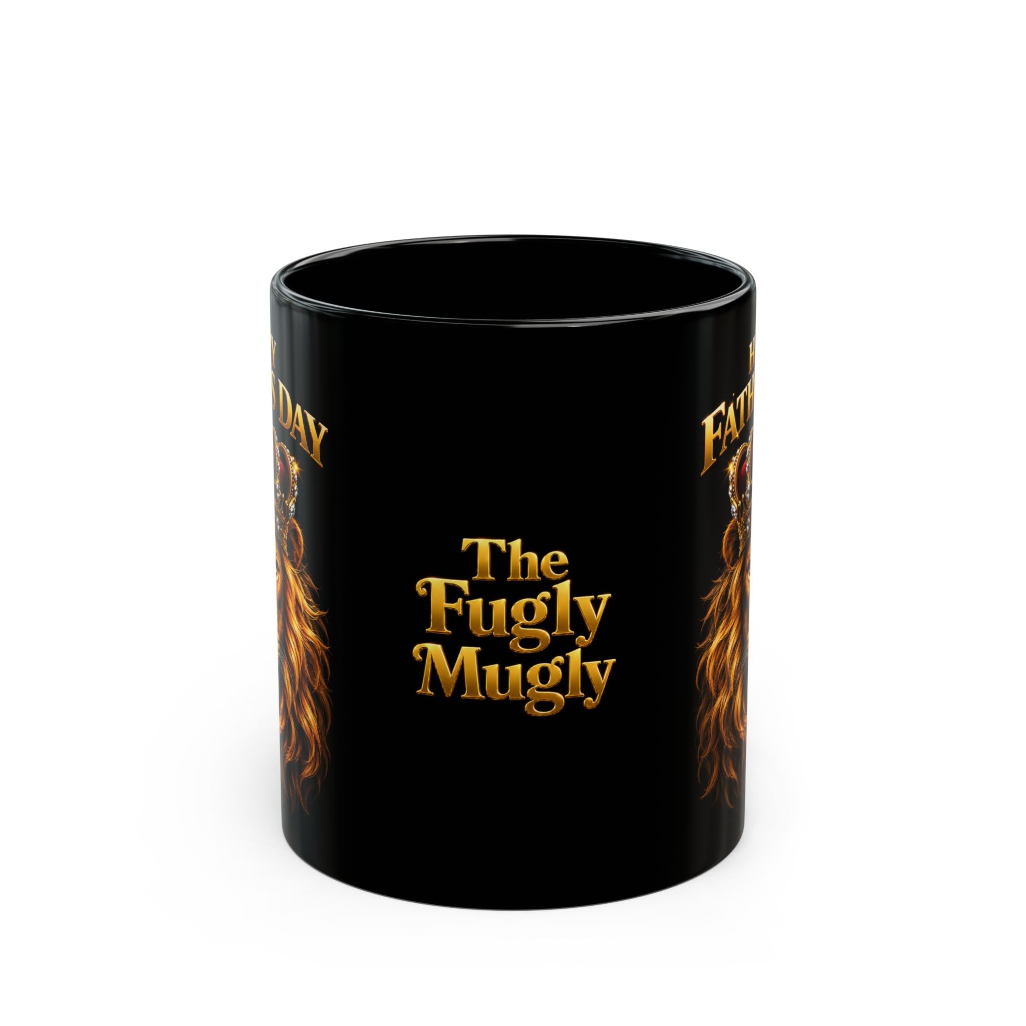 The King™ Luxury Father’s Day Black Mug – Royal Lion Crown Coffee Mug • Strength • Leadership • Legacy • Premium Gift for Dad