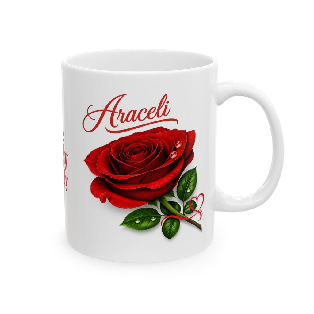 Araceli — A Name That Feels Like Light | White Edition Signature Rose Mug