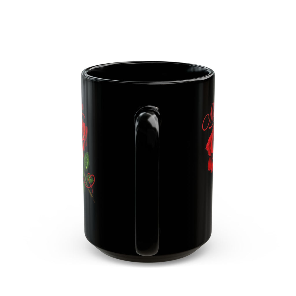 Mary Jane Signature Rose Black Mug – Personalized Luxury Gift & Elegant Keepsake