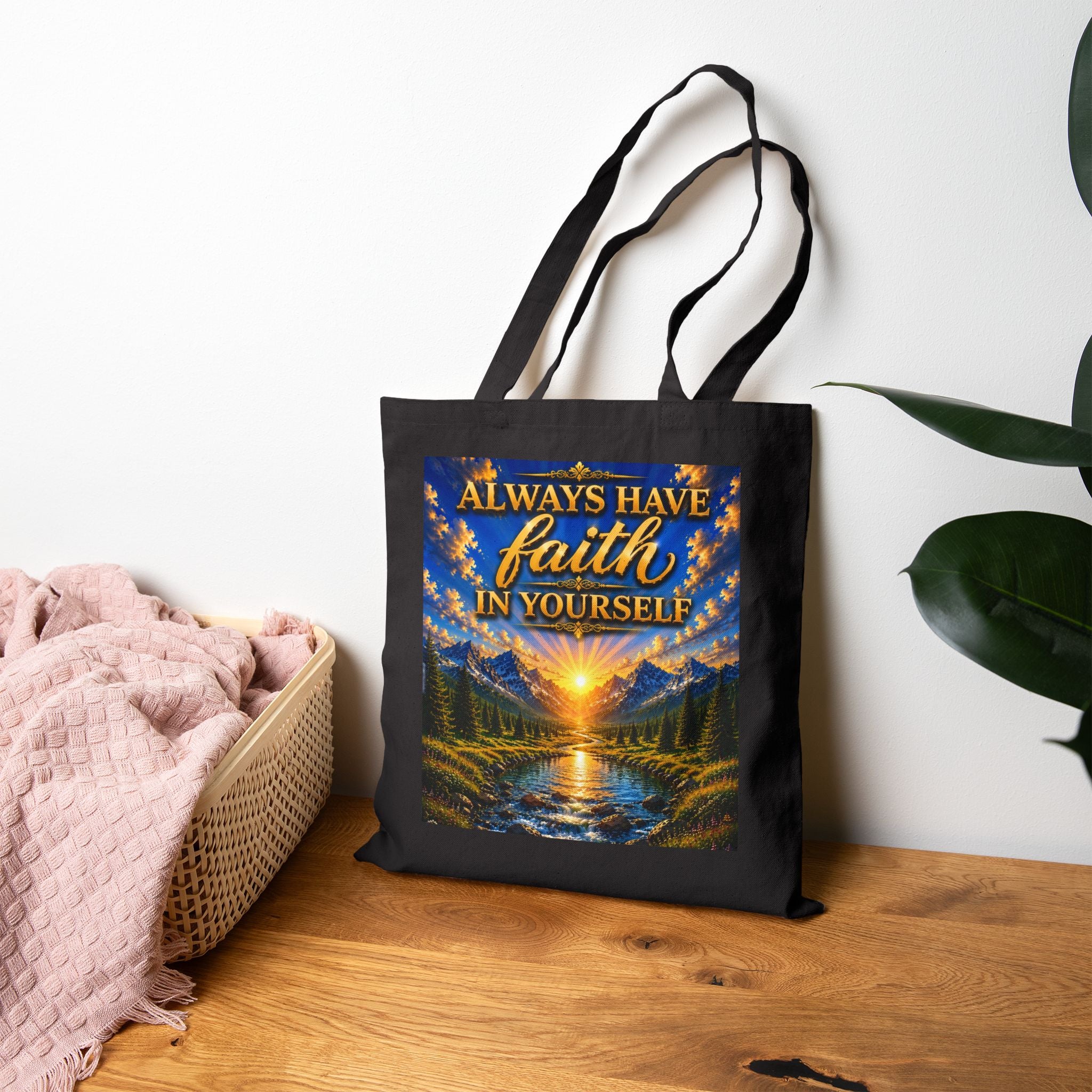 Always Have Faith in Yourself – Luxury Inspirational Canvas Tote Bag