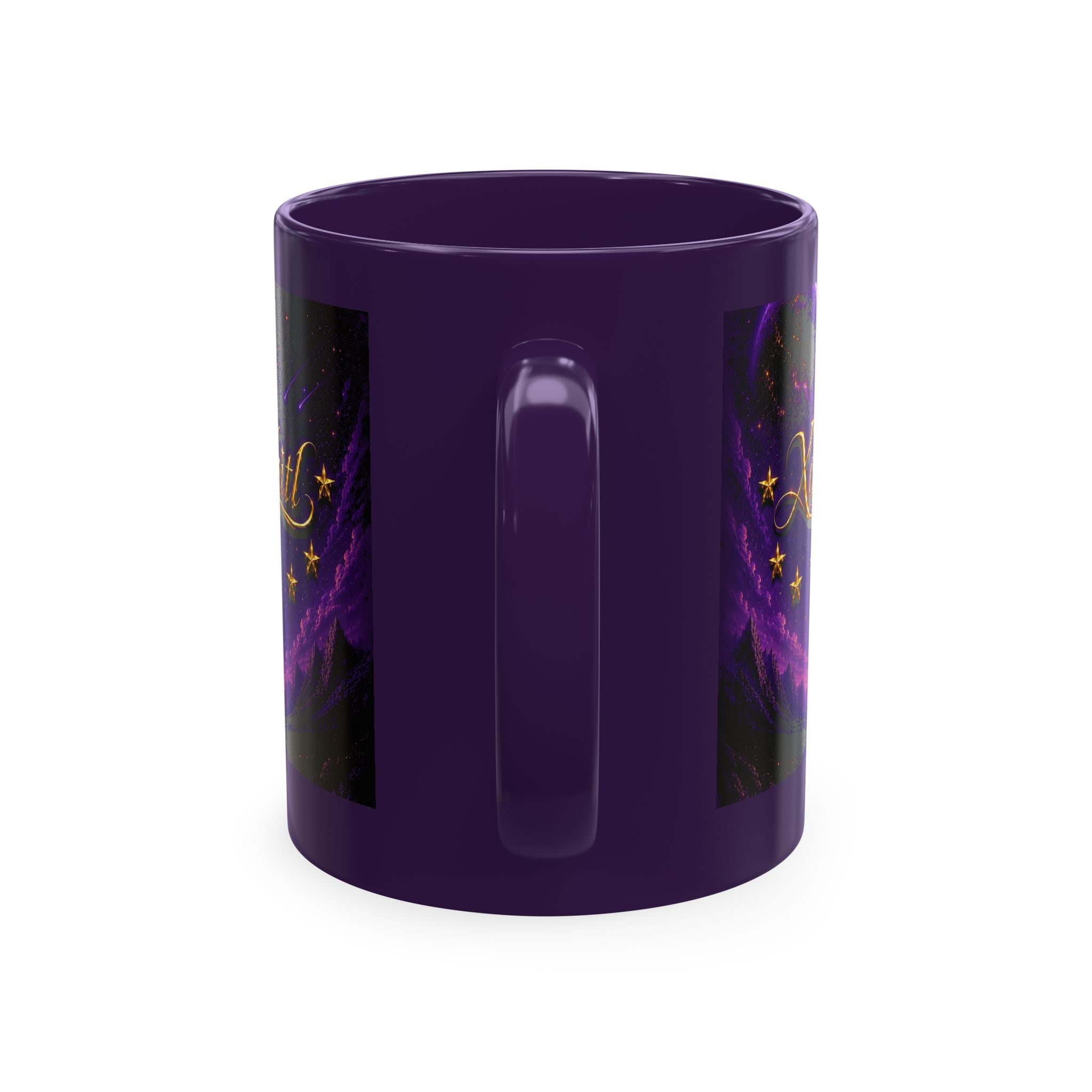 Xochitl – Celestial Moon & Stars™ | Personalized Purple Galaxy Mug | Luxury Cosmic Coffee Mug | Custom Name Ceramic Mug | Mystical Night Sky Gift for Her
