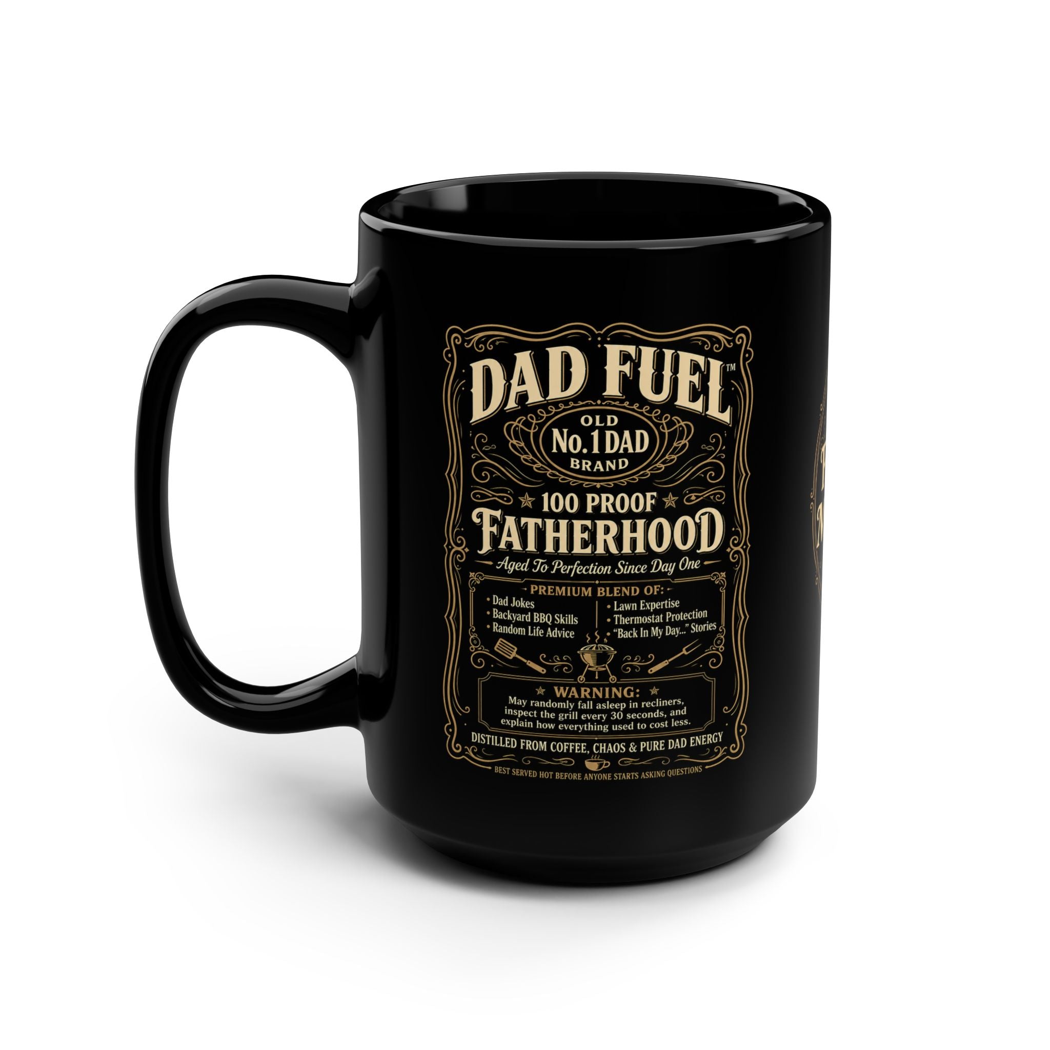 DAD FUEL™ – 100 Proof Fatherhood Premium Funny Dad Coffee Mug | Luxury BBQ Dad Mug | No.1 Dad Gift