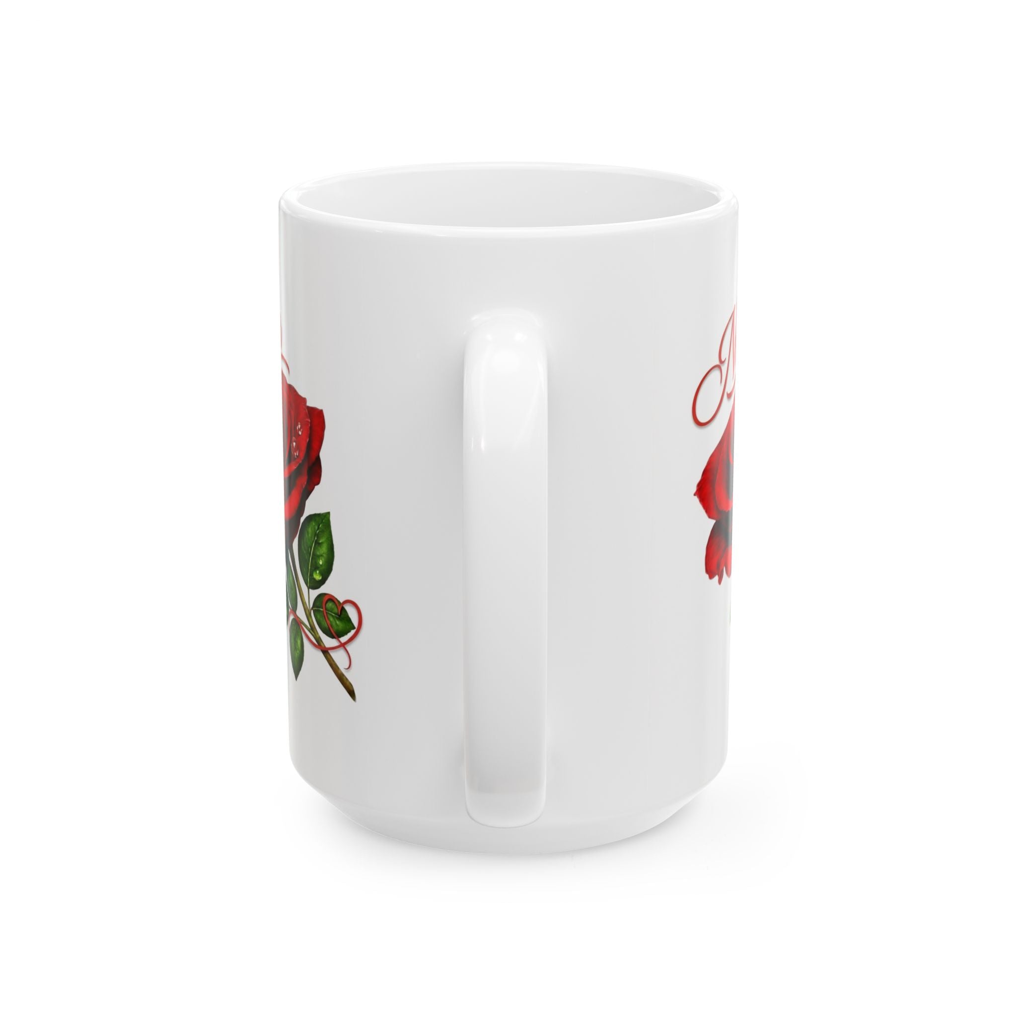 Nora – A Name That Feels Like Grace | Signature Rose White Mug – Personalized Elegant Gift