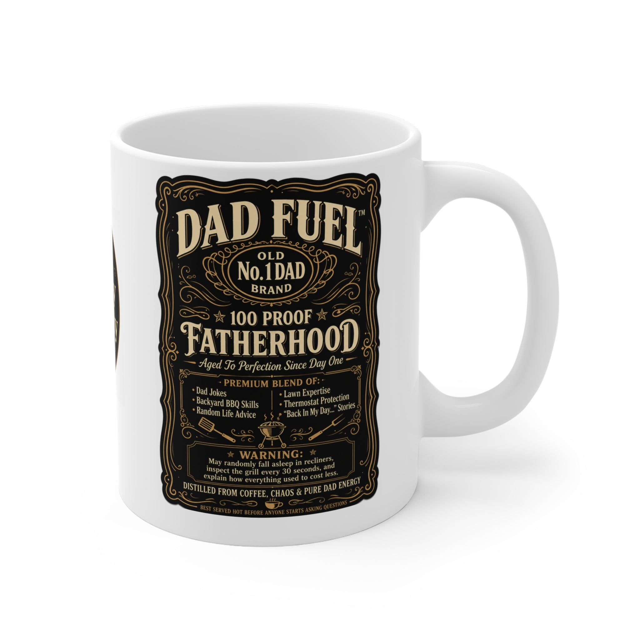 DAD FUEL™ – 100 Proof Fatherhood Premium Funny Dad Coffee Mug | Luxury BBQ Dad Mug | No.1 Dad Gift
