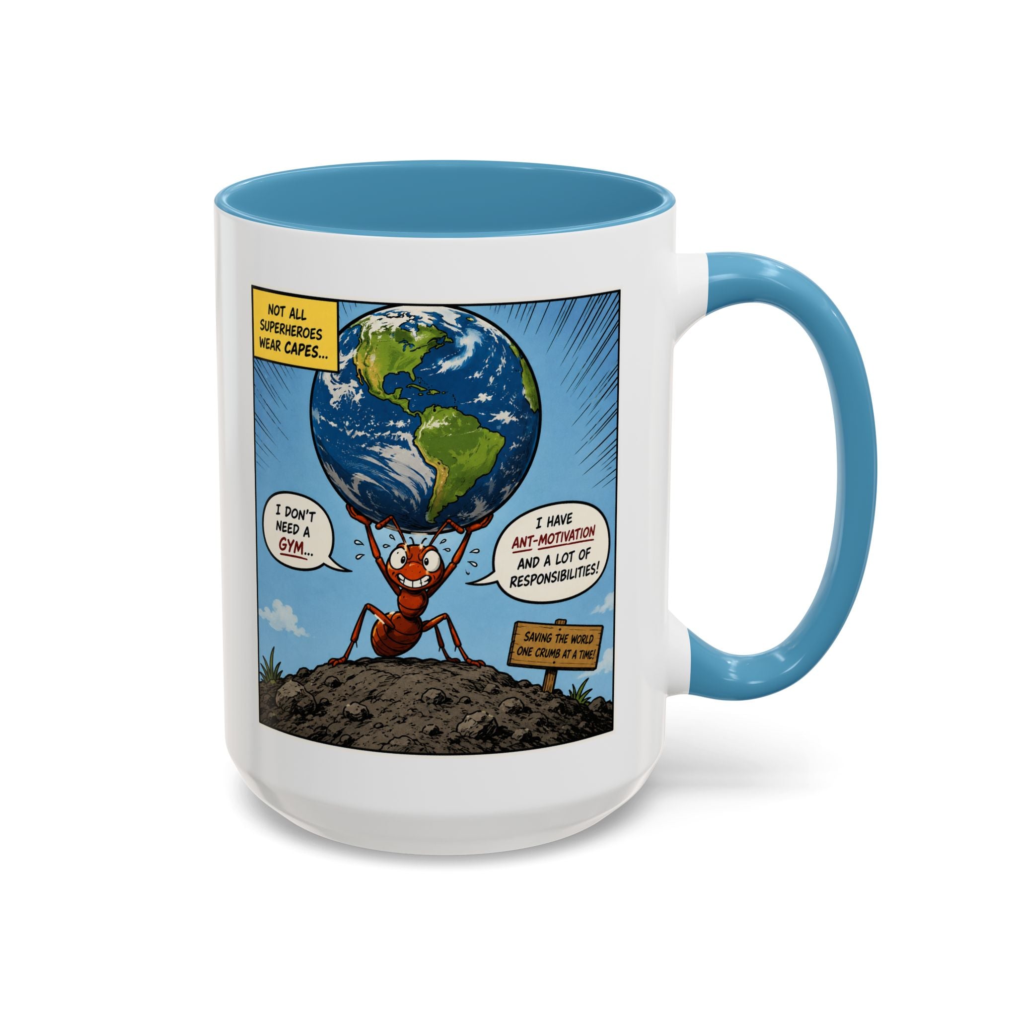 Ant-Motivation Comic Mug – Inspirational Coffee Mug | Funny Luxury Motivation Mug