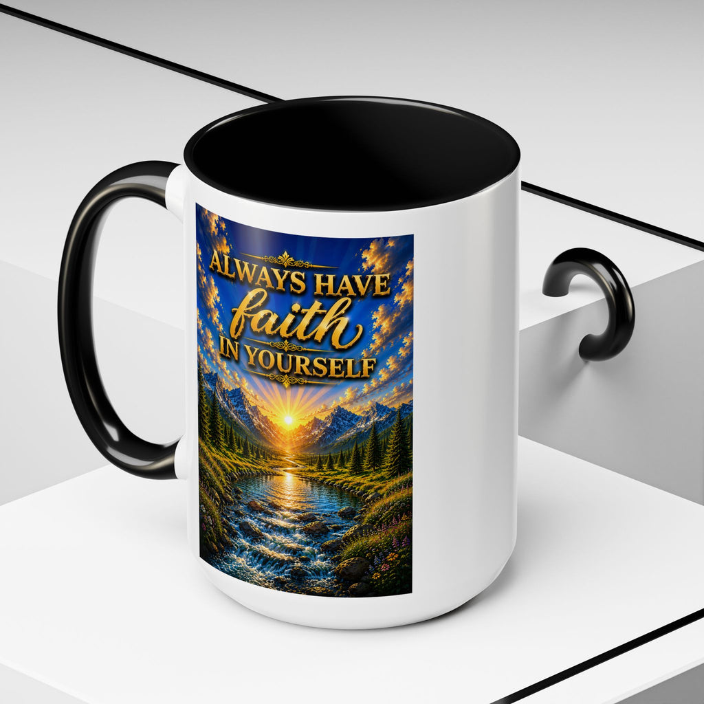 Always Have Faith in Yourself™ | Luxury Inspirational Sunrise Coffee Mug | Premium Motivational Ceramic Mug