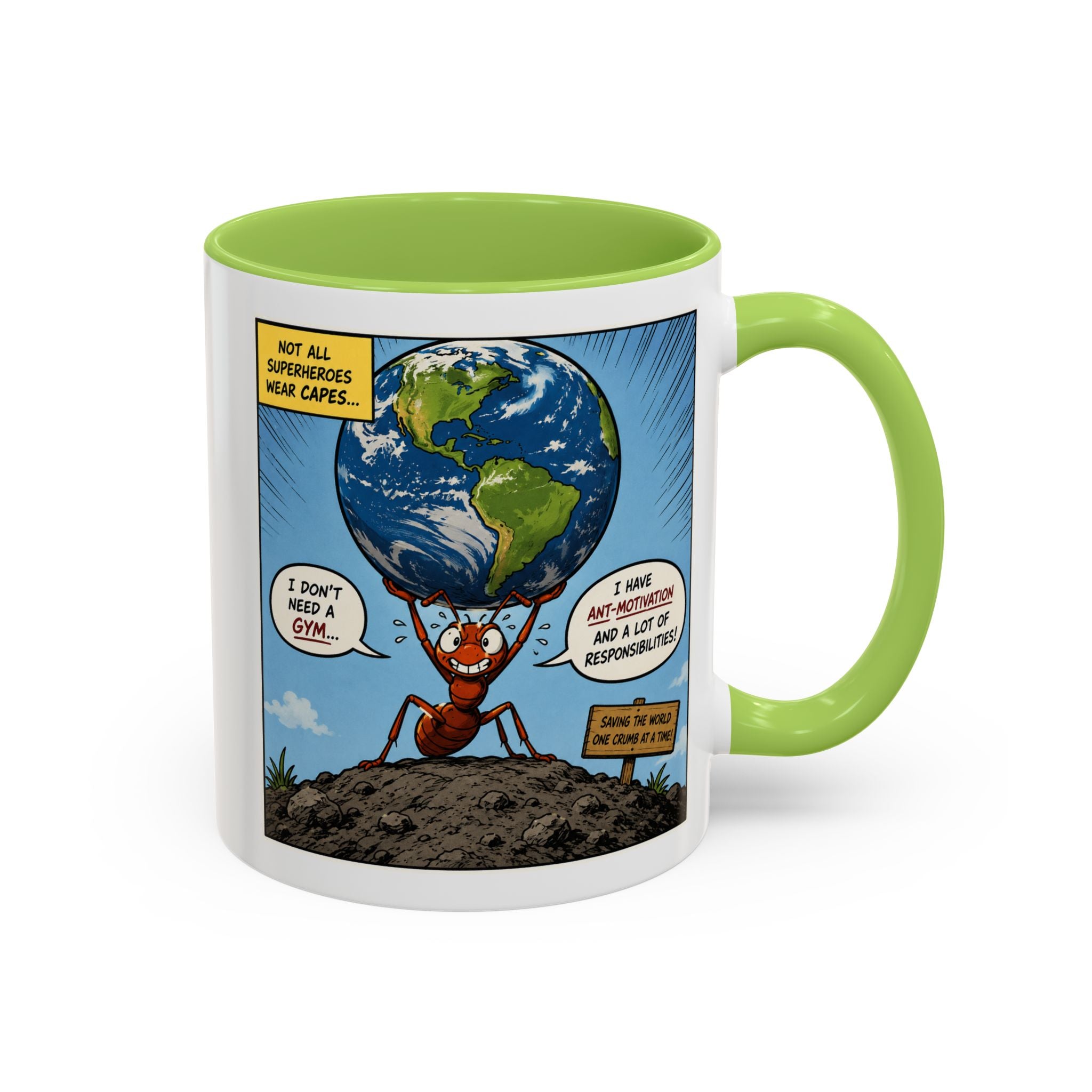 Ant-Motivation Comic Mug – Inspirational Coffee Mug | Funny Luxury Motivation Mug
