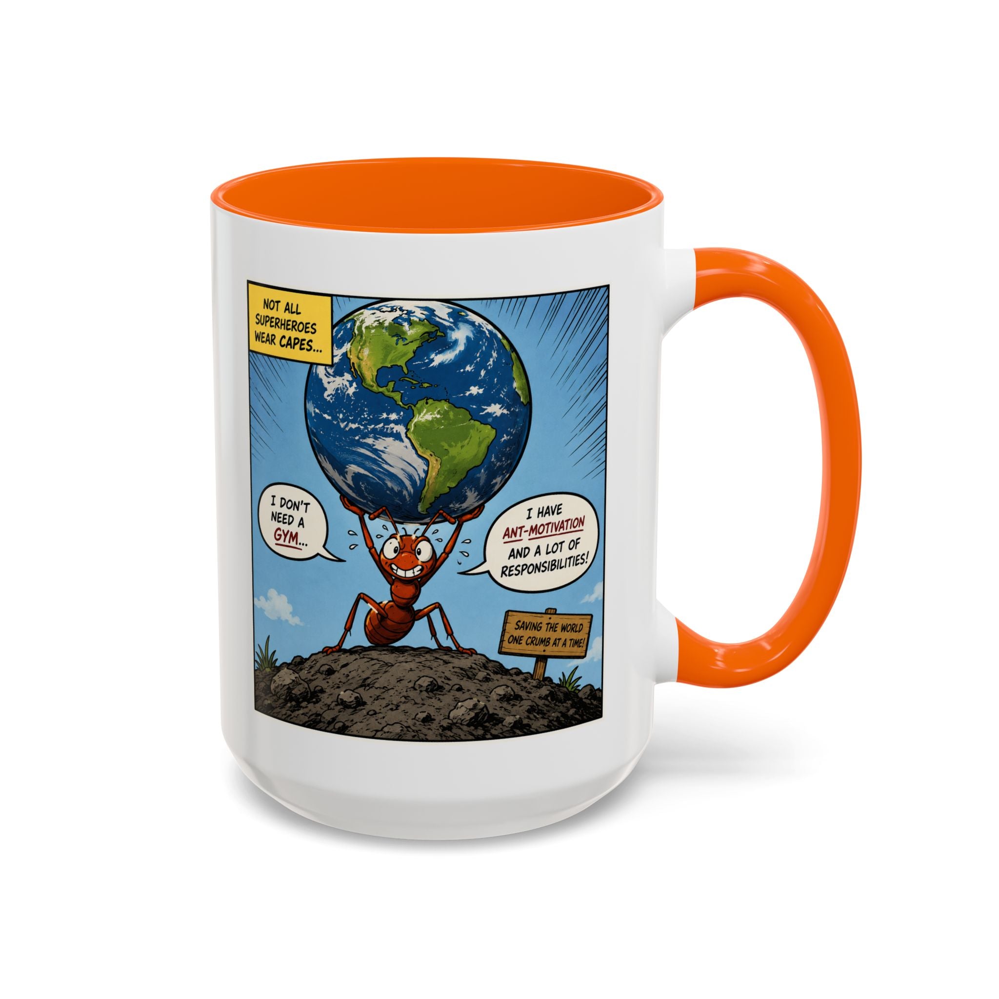 Ant-Motivation Comic Mug – Inspirational Coffee Mug | Funny Luxury Motivation Mug