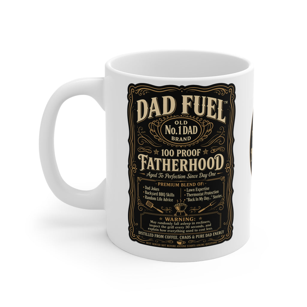 DAD FUEL™ – 100 Proof Fatherhood Premium Funny Dad Coffee Mug | Luxury BBQ Dad Mug | No.1 Dad Gift