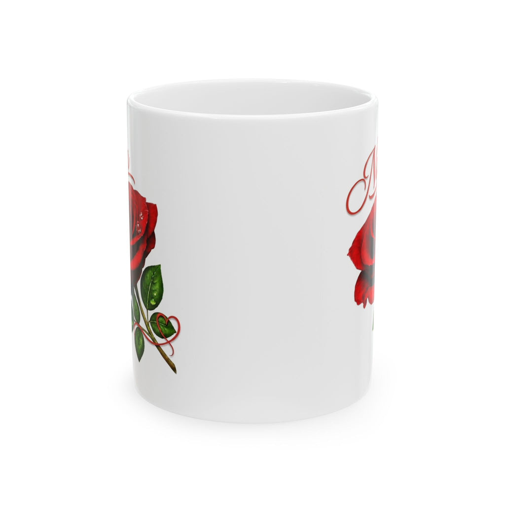 Nora – A Name That Feels Like Grace | Signature Rose White Mug – Personalized Elegant Gift