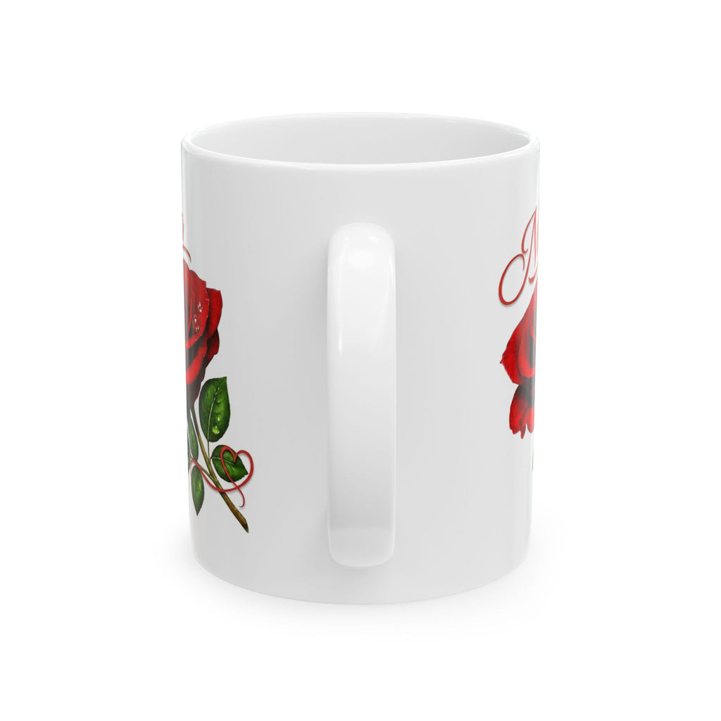 Nora – A Name That Feels Like Grace | Signature Rose White Mug – Personalized Elegant Gift