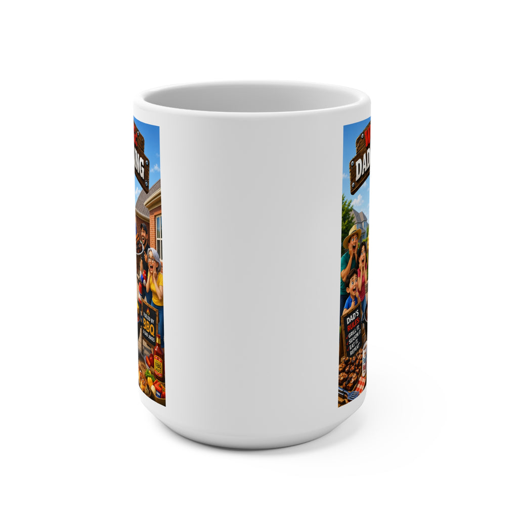 The Fugly Mugly™WARNING: Dad Is Grilling Coffee Mug – Funny BBQ Dad Gift, King of the Grill Mug, Backyard Barbecue Coffee Cup for Dad