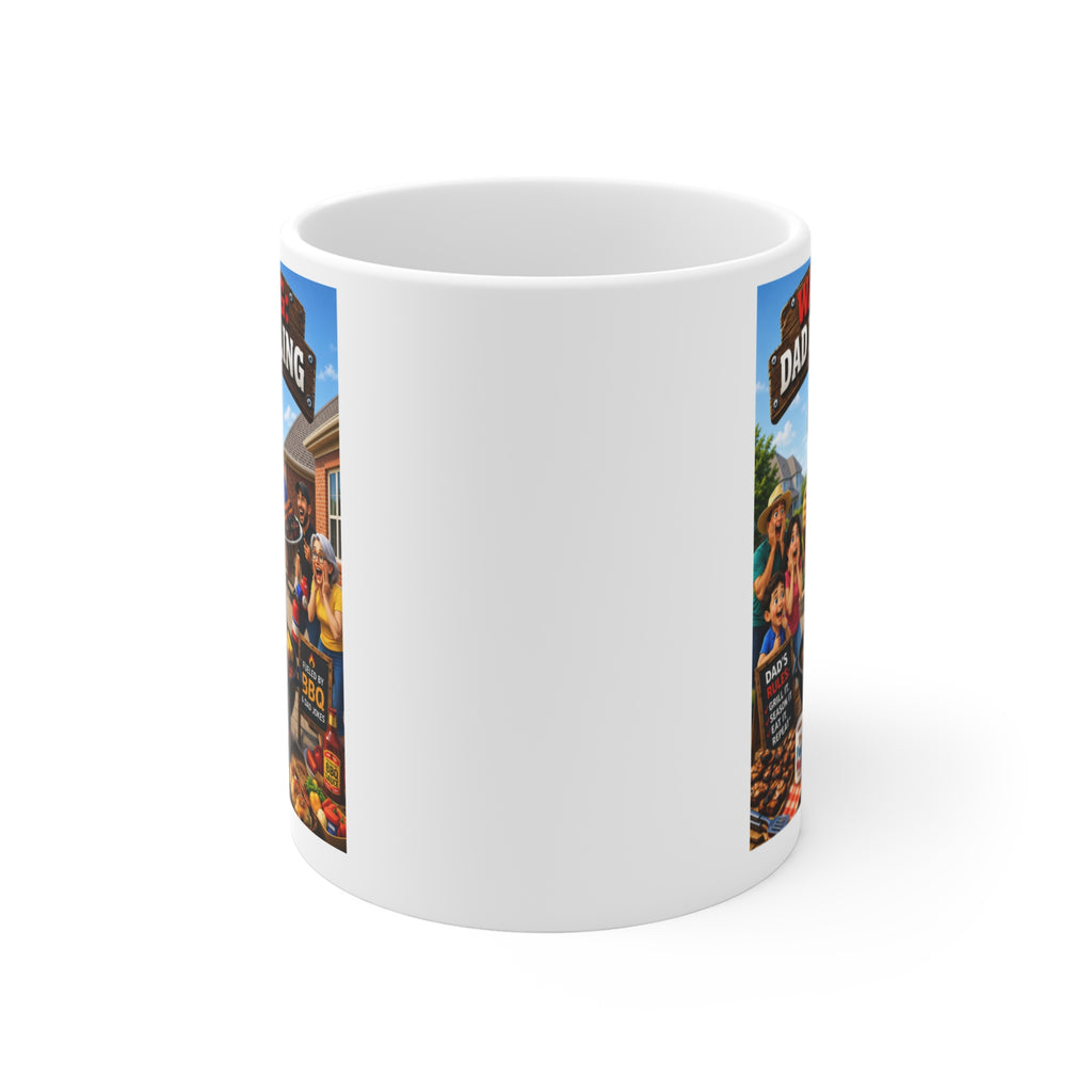 The Fugly Mugly™ WARNING: Dad Is Grilling Coffee Mug – Funny BBQ Dad Gift | King of the Grill | Father’s Day Gift for Dad | Grill Master Mug