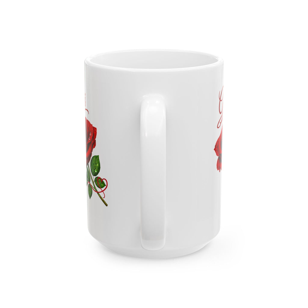The Gigi – Signature Rose White Mug carries a soft, refined presence that feels warm, familiar, and deeply personal