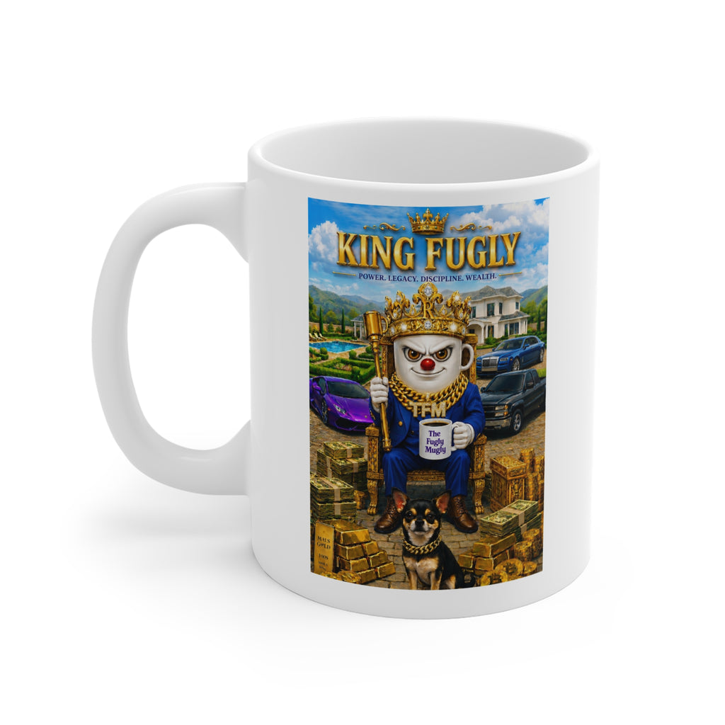 The King Fugly™ Luxury White Coffee Mug — Wealth • Vision • Power • Legacy