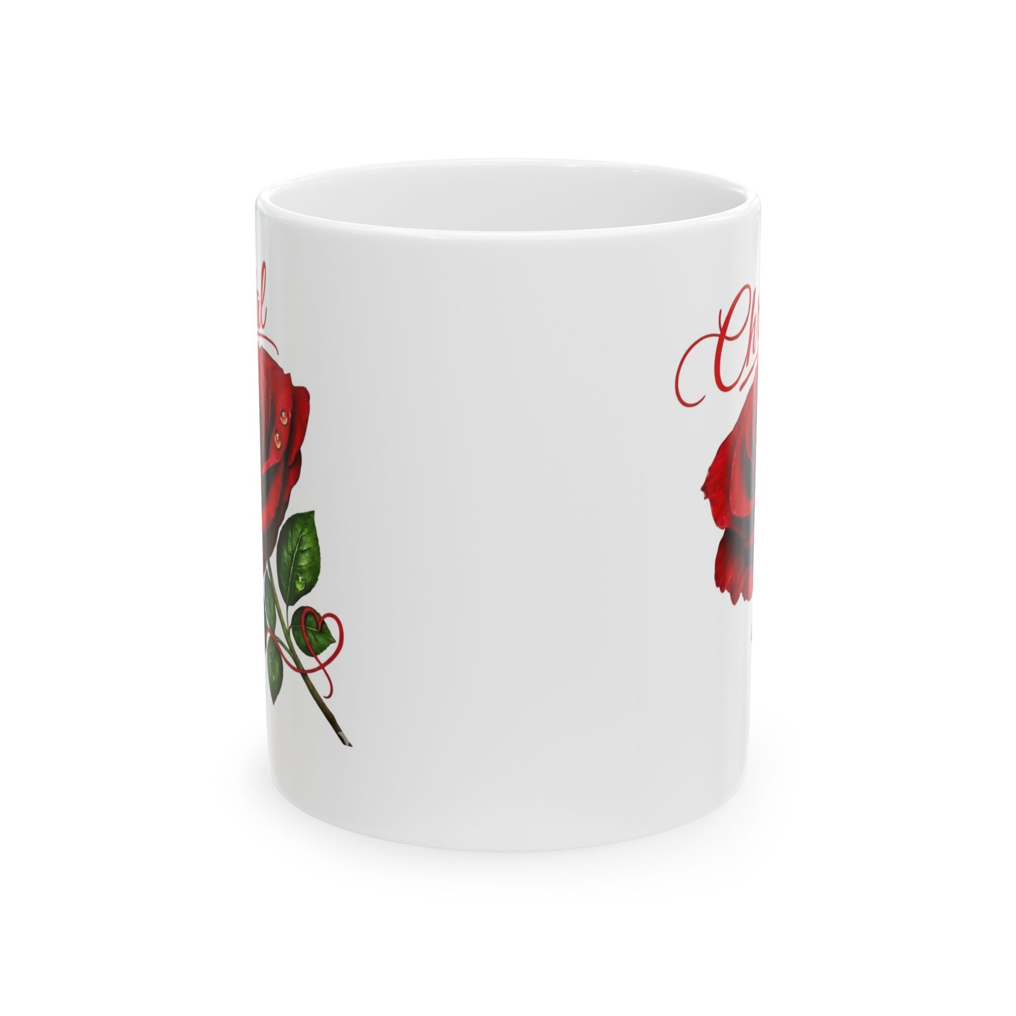 Christal – A Name That Stands Strong | Signature Rose White Mug – Elegant Personalized Gift