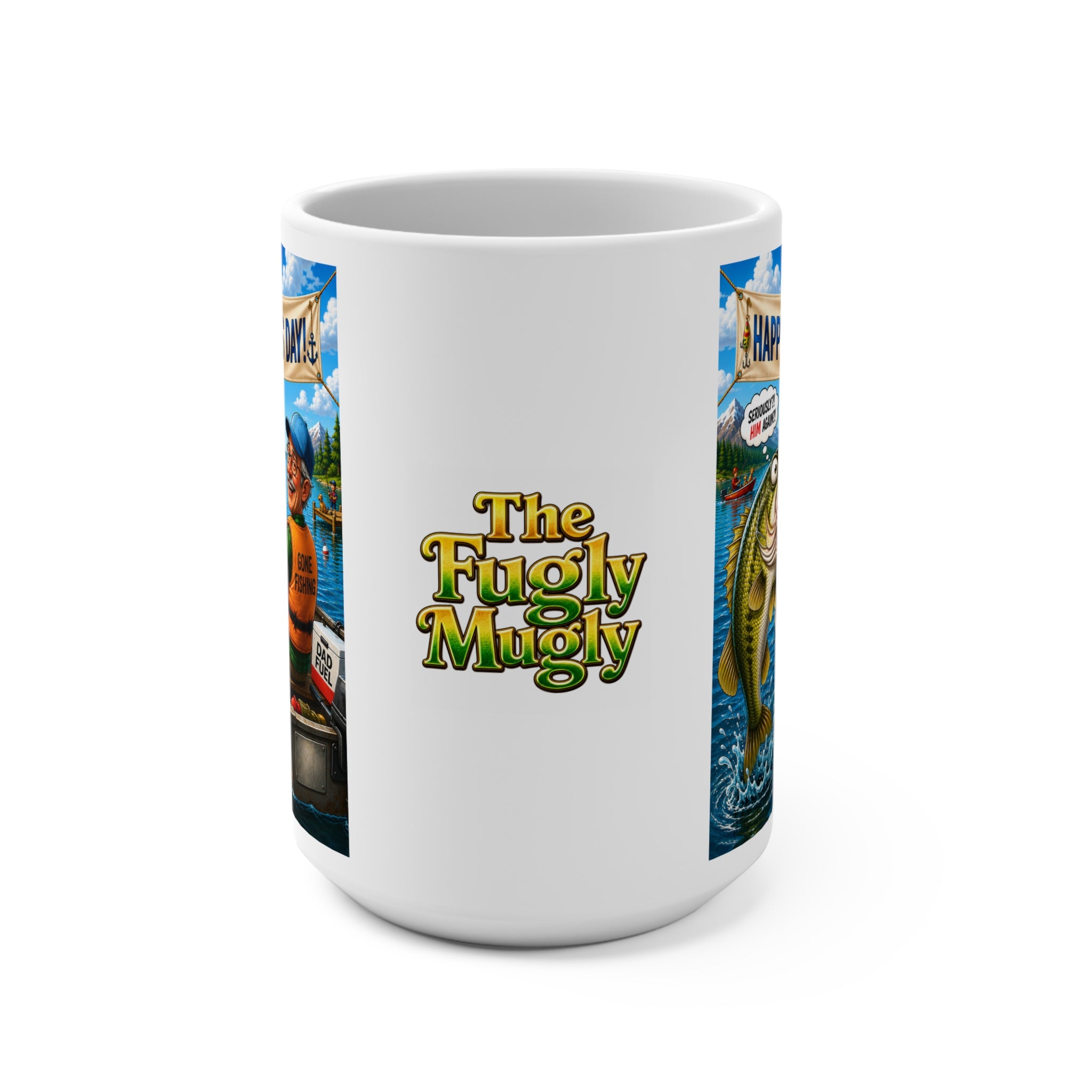 The Fugly Mugly™ Funny Fisherman Father’s Day Mug – Dad’s Therapy Coffee Mug | Premium Fishing Gift for Dad