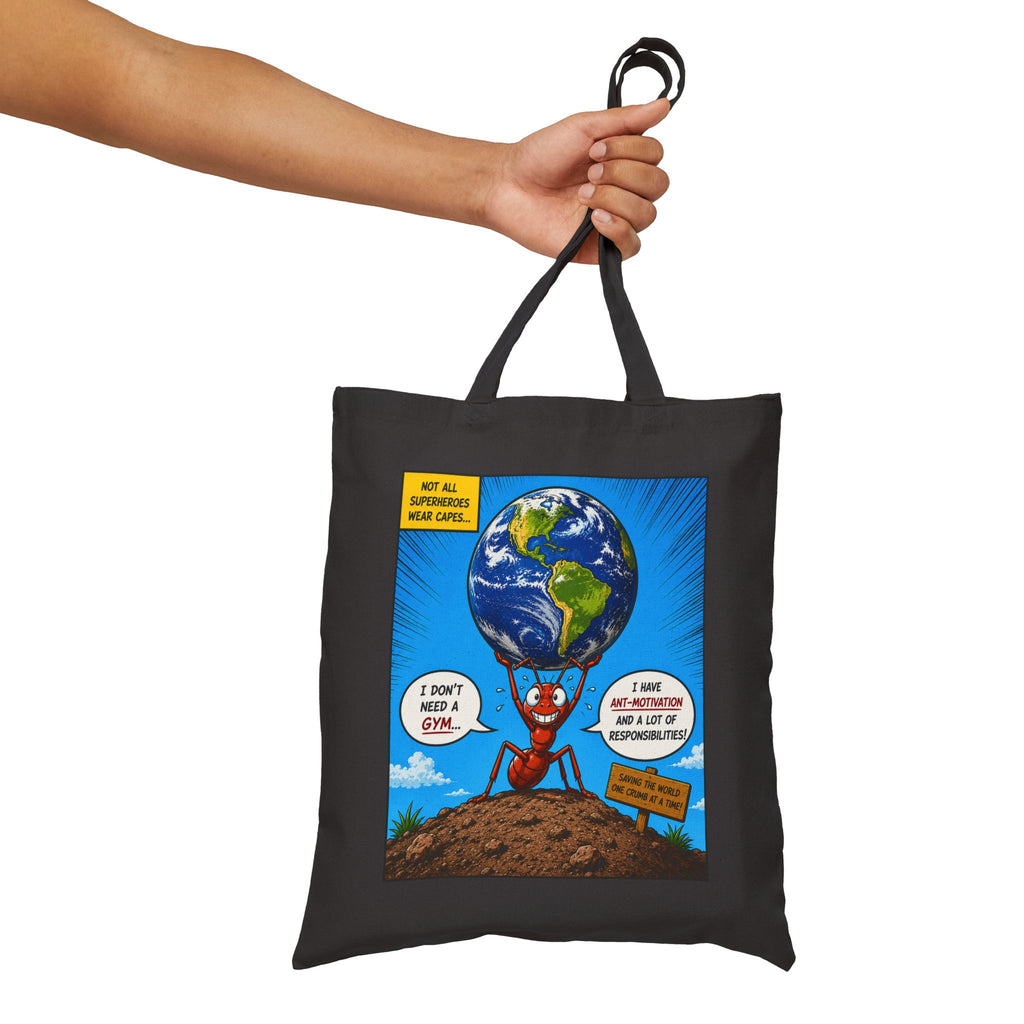 Ant-Motivation Canvas Tote – Inspirational Tote Bag | Funny Luxury Motivational Carryall