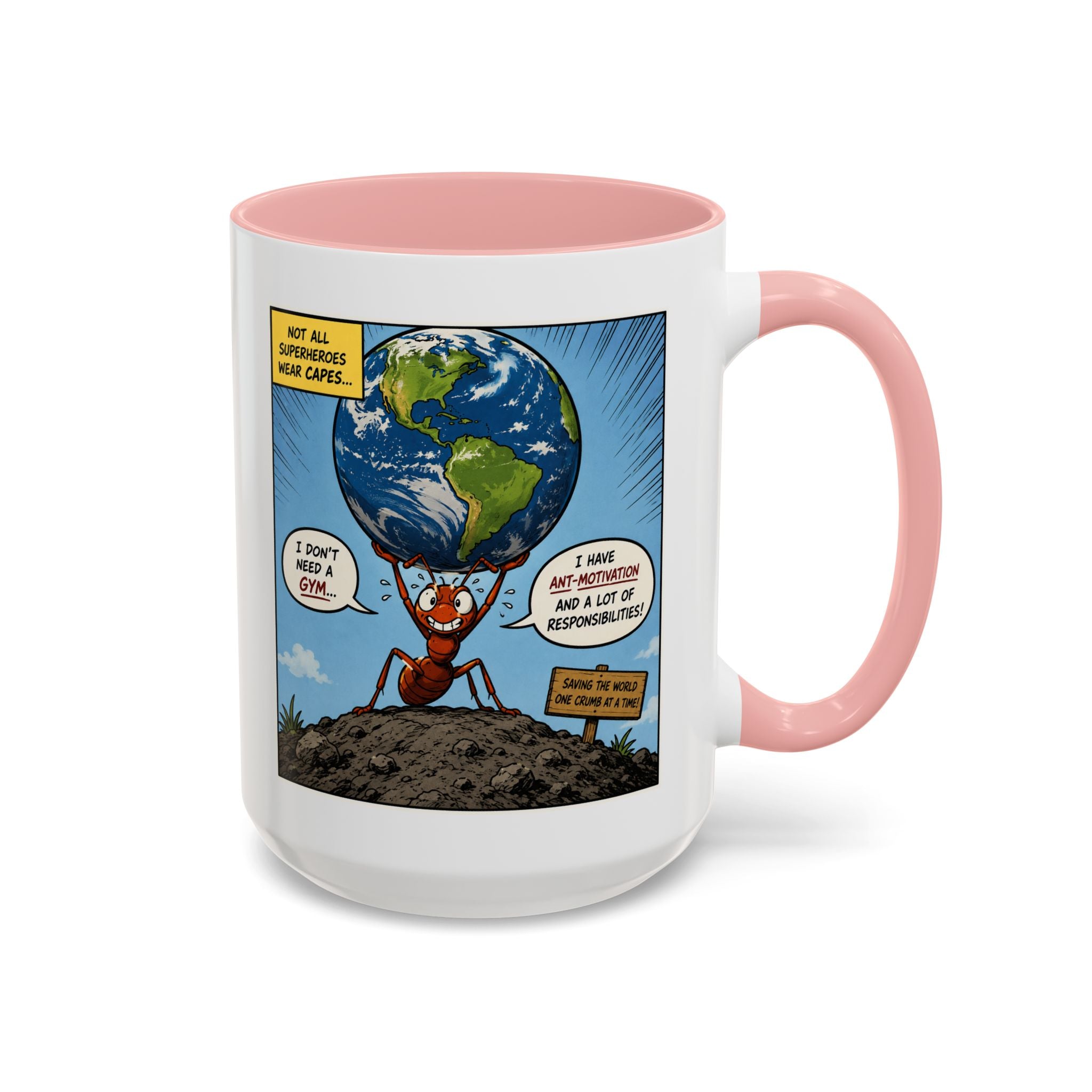 Ant-Motivation Comic Mug – Inspirational Coffee Mug | Funny Luxury Motivation Mug