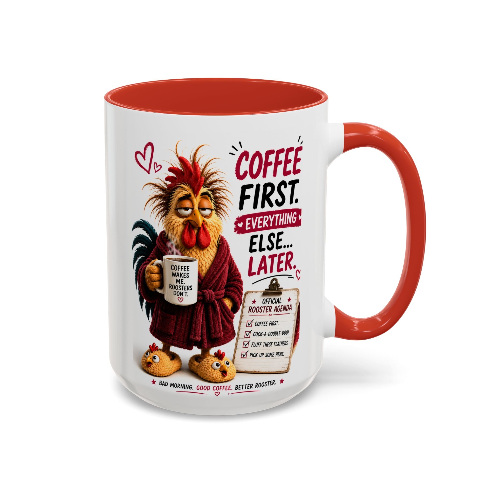 Coffee First. Everything Else… Later.™ | Luxury Rooster Coffee Mug | Funny Farmhouse Morning Gift | Cozy Coffee Lover Ceramic Mug