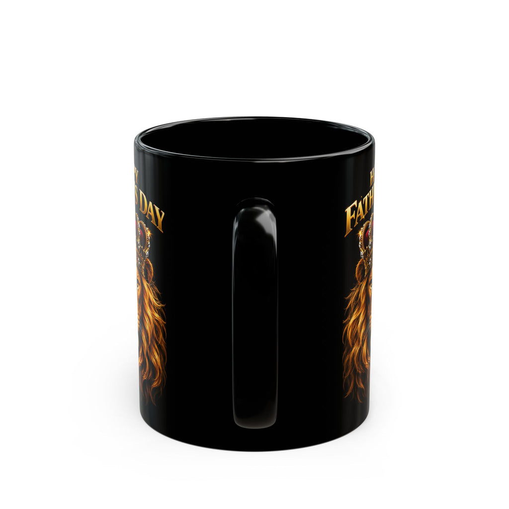 The King™ Luxury Father’s Day Black Mug – Royal Lion Crown Coffee Mug • Strength • Leadership • Legacy • Premium Gift for Dad