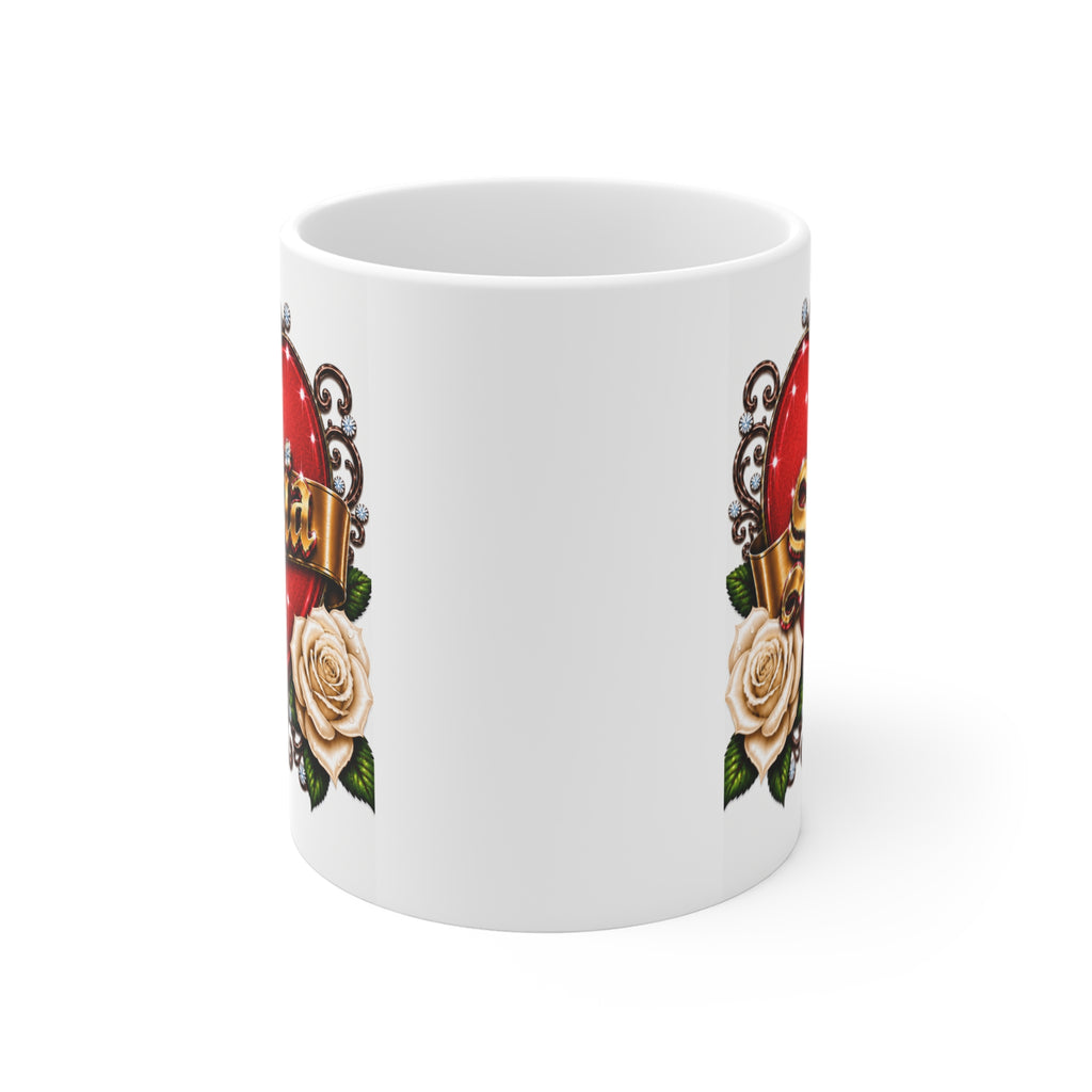 Sonia Personalized Heart & White Rose Luxury Coffee Mug – Elegant Custom Name Gift | Premium Ceramic Mug