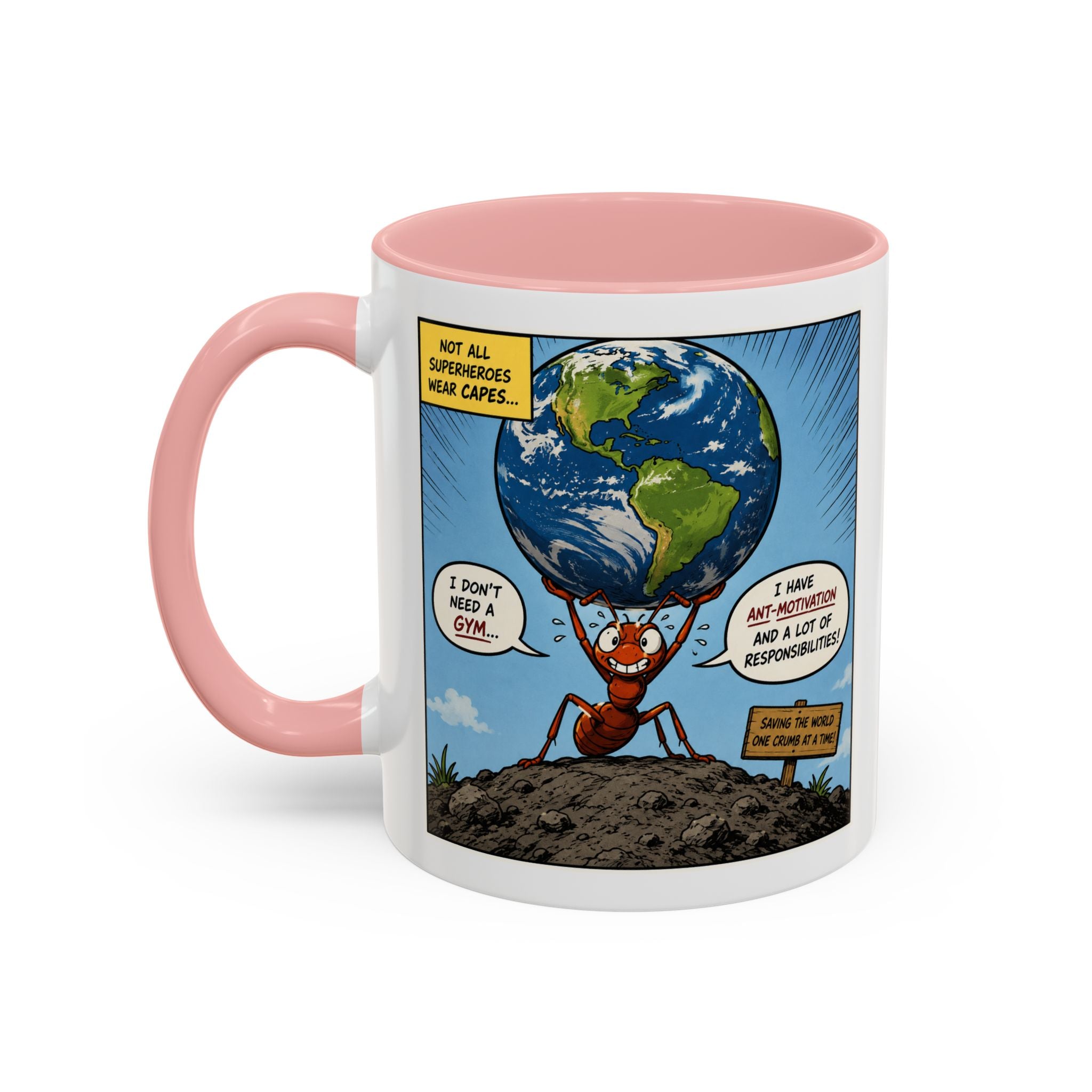Ant-Motivation Comic Mug – Inspirational Coffee Mug | Funny Luxury Motivation Mug