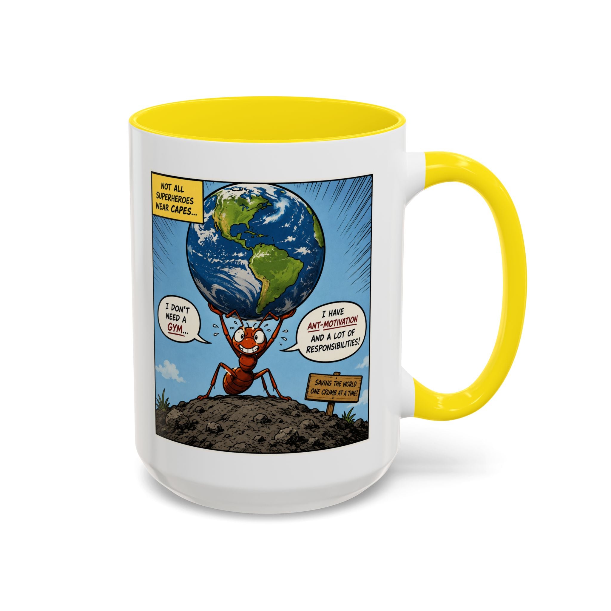 Ant-Motivation Comic Mug – Inspirational Coffee Mug | Funny Luxury Motivation Mug