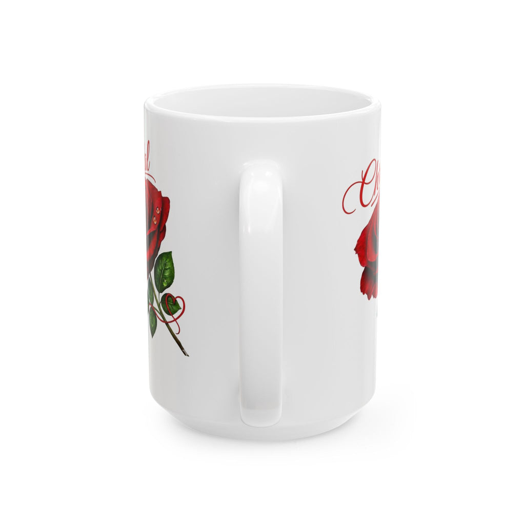 Christal – A Name That Stands Strong | Signature Rose White Mug – Elegant Personalized Gift