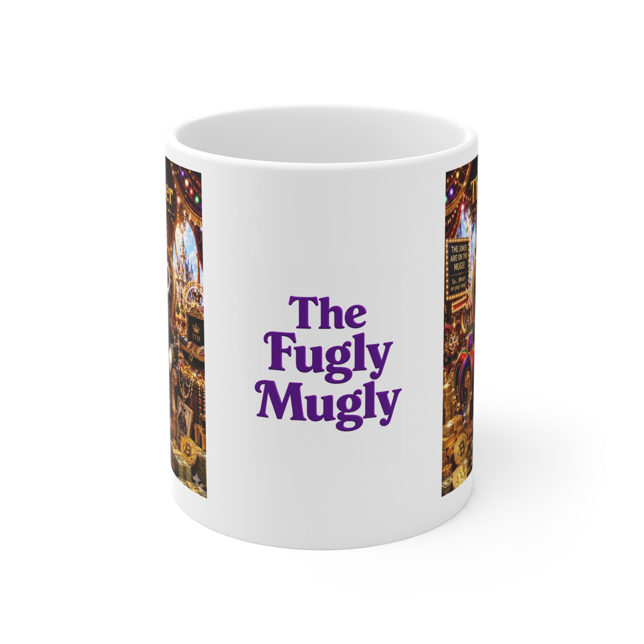 The Jester™ White Mug — Royal Humor, Bold Character & Luxury Charm