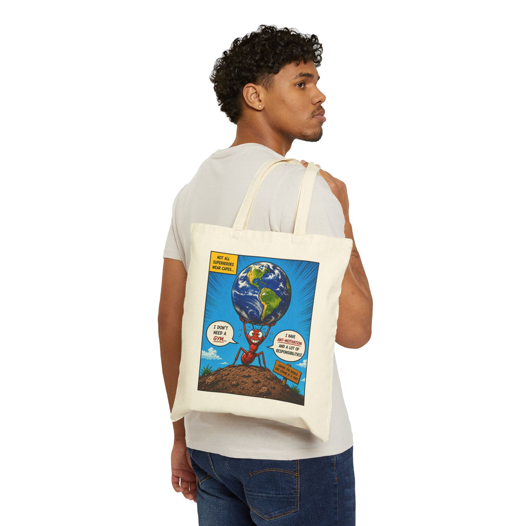 Ant-Motivation Canvas Tote – Inspirational Tote Bag | Funny Luxury Motivational Carryall