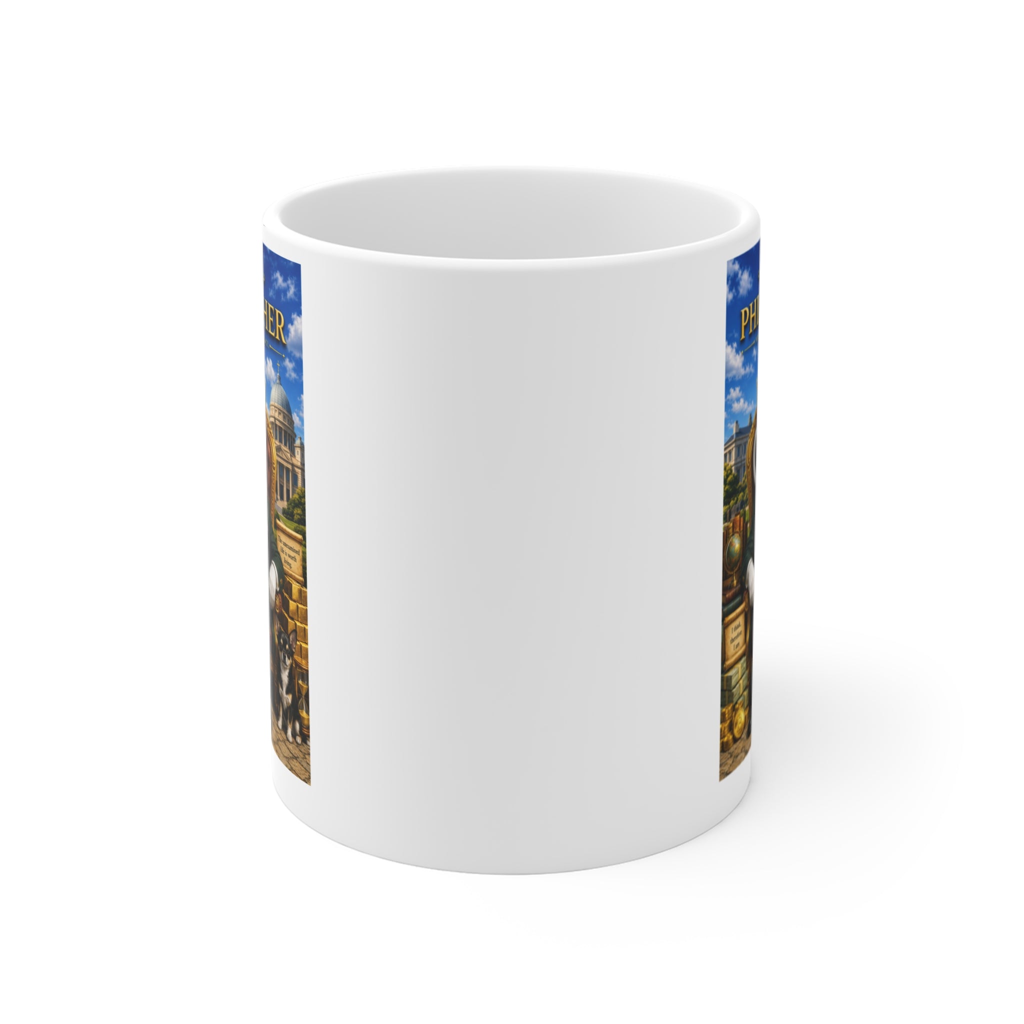 The Philosopher™ Luxury White Ceramic Mug – Premium Inspirational Coffee Cup | Vision • Wisdom • Legacy