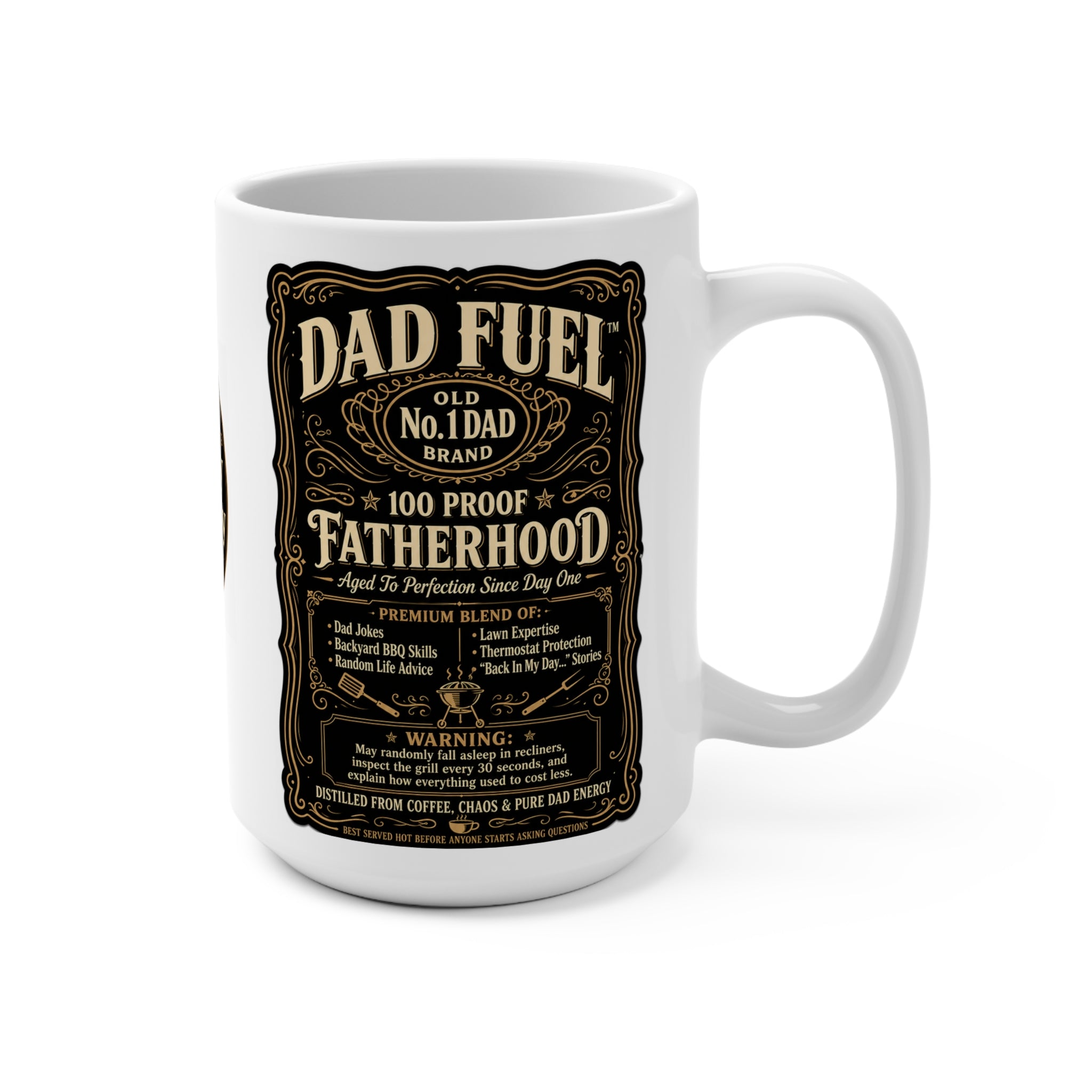DAD FUEL™ – 100 Proof Fatherhood Premium Funny Dad Coffee Mug | Luxury BBQ Dad Mug | No.1 Dad Gift