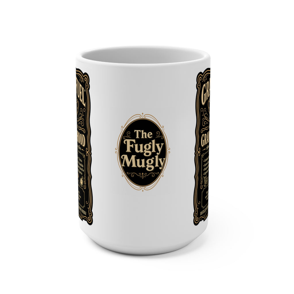 The Fugly Mugly™ Grandpa Fuel Mug – Premium Vintage Whiskey Label Style Grandpa Coffee Mug | Luxury Grandfather Gift | Bold Black & Vanilla Retro Design