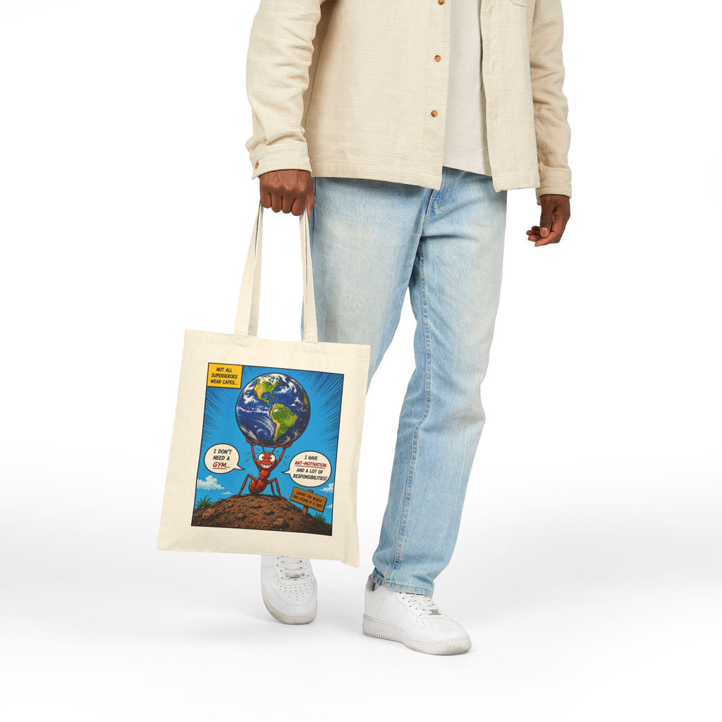 Ant-Motivation Canvas Tote – Inspirational Tote Bag | Funny Luxury Motivational Carryall