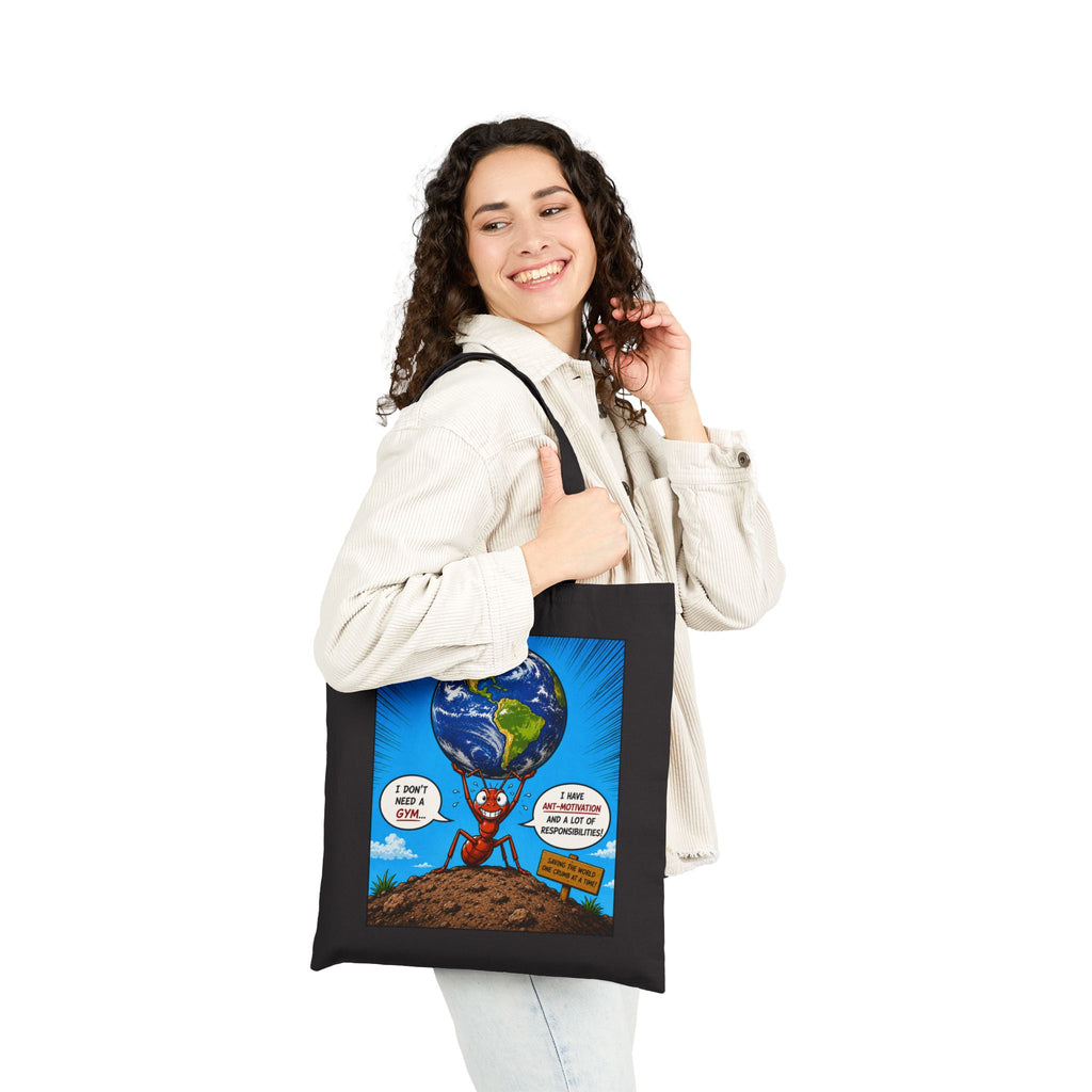 Ant-Motivation Canvas Tote – Inspirational Tote Bag | Funny Luxury Motivational Carryall