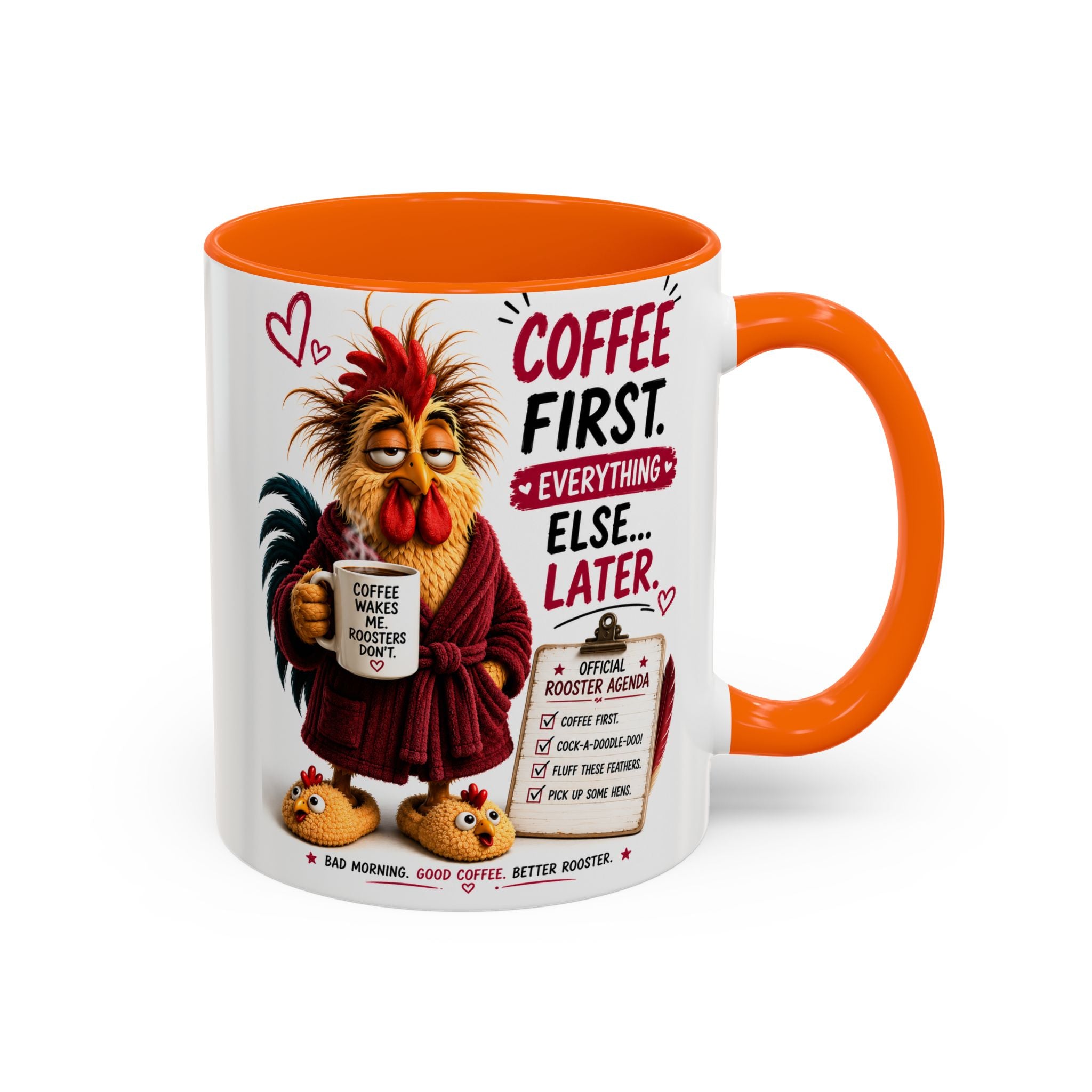 Coffee First. Everything Else… Later.™ | Luxury Rooster Coffee Mug | Funny Farmhouse Morning Gift | Cozy Coffee Lover Ceramic Mug