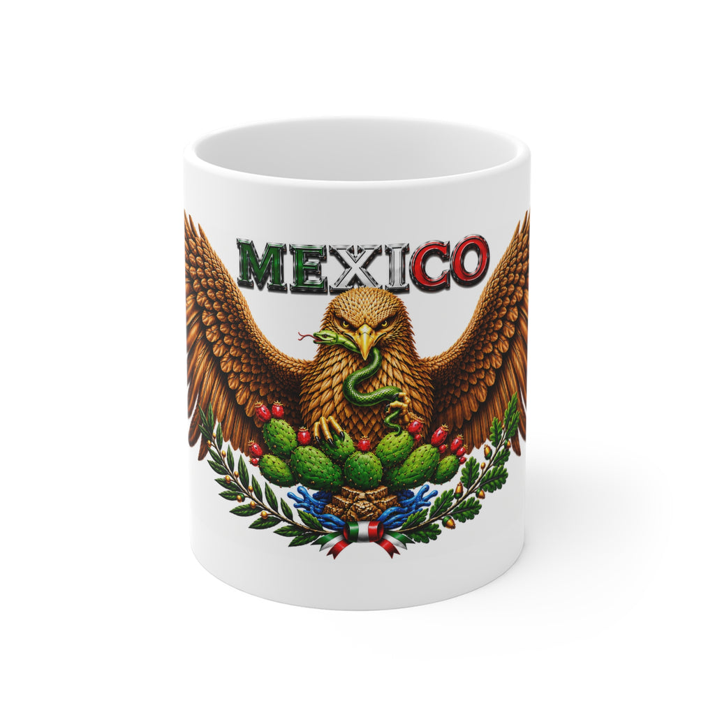 México Heritage Eagle Mug – Premium Luxury Mexican Coat of Arms Coffee Mug – Patriotic Mexican Pride Gift – Collectible Art Mug
