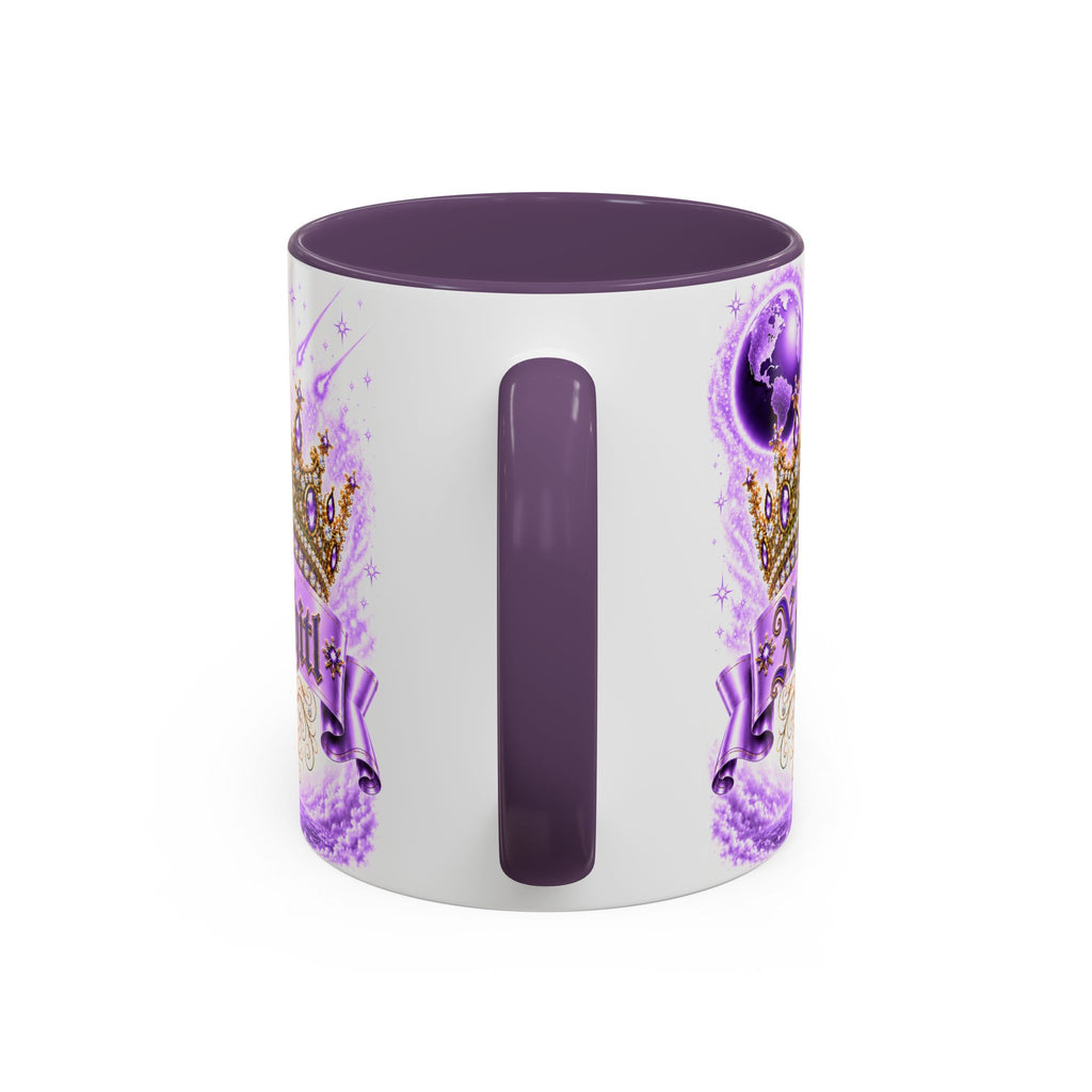 The Purple Crown of Destiny™ | Xochitl Personalized Royal Crown Mug | Luxury Celestial Fantasy Coffee Mug | Premium White Ceramic Mug | The Fugly Mugly™