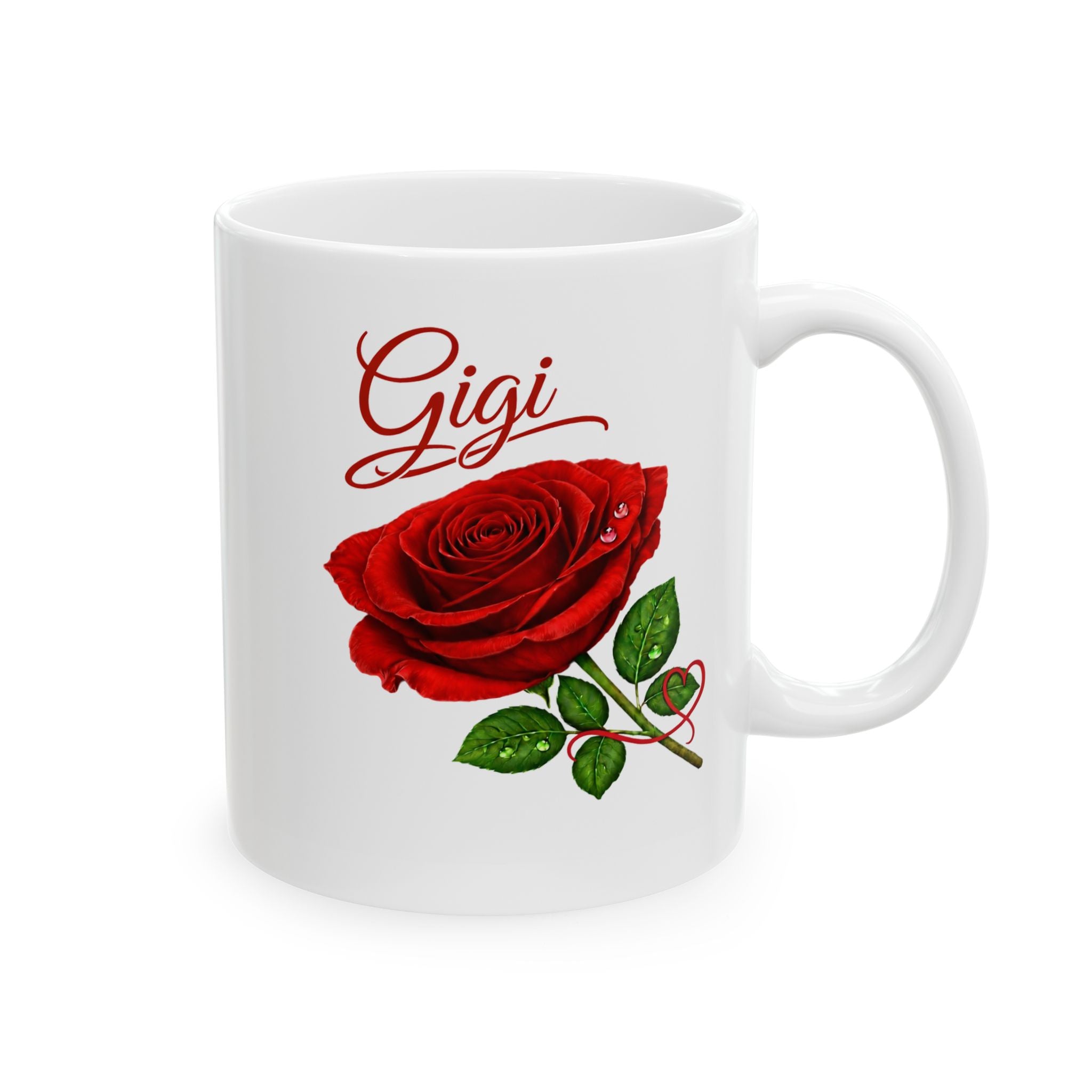 The Gigi – Signature Rose White Mug carries a soft, refined presence that feels warm, familiar, and deeply personal