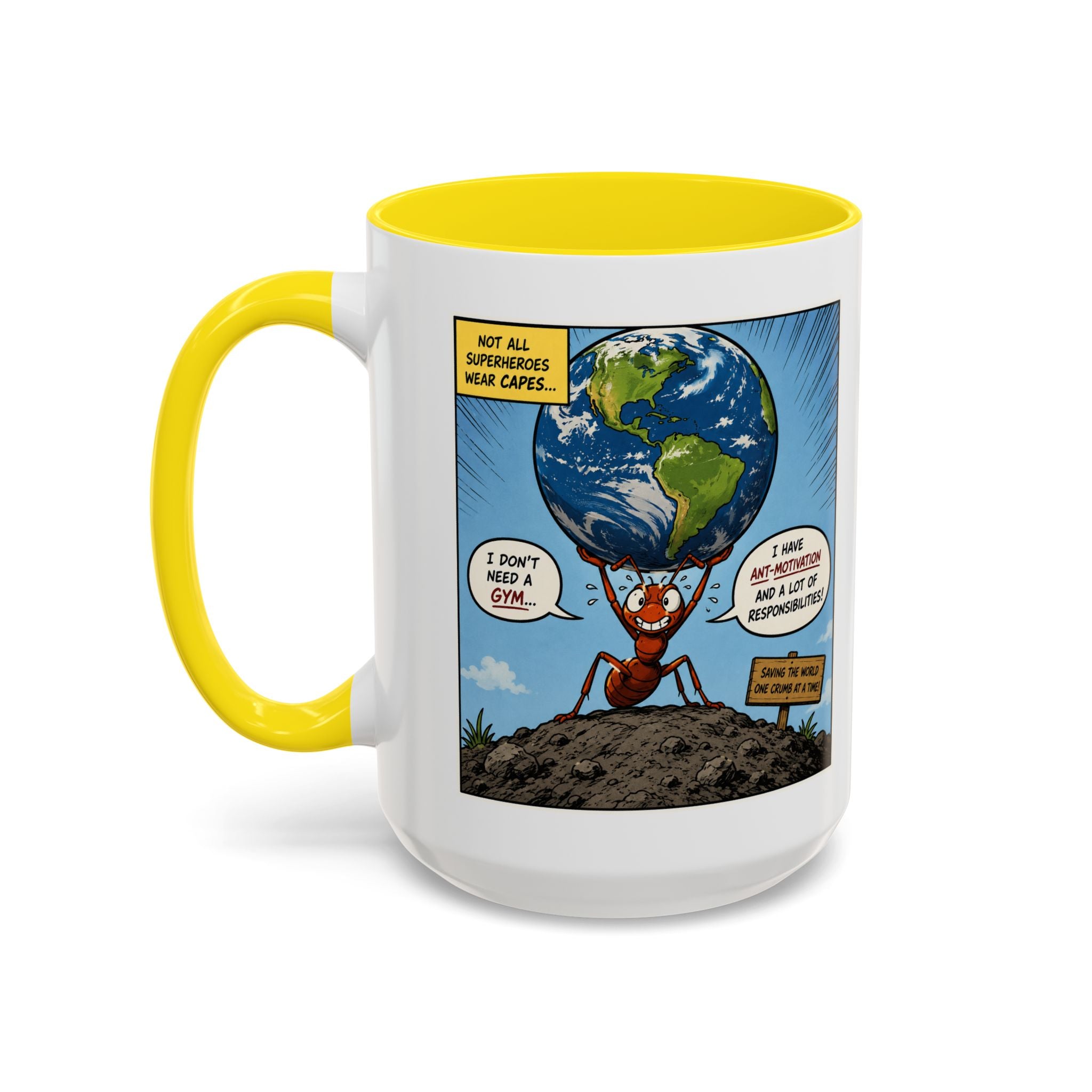 Ant-Motivation Comic Mug – Inspirational Coffee Mug | Funny Luxury Motivation Mug