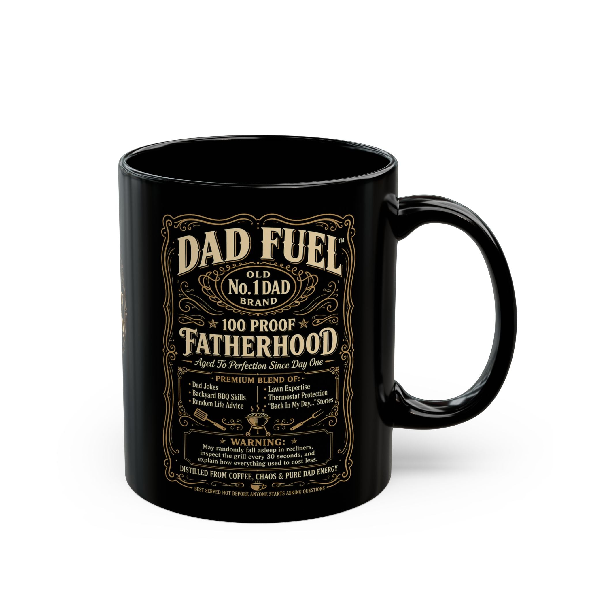 DAD FUEL™ – 100 Proof Fatherhood Premium Funny Dad Coffee Mug | Luxury BBQ Dad Mug | No.1 Dad Gift