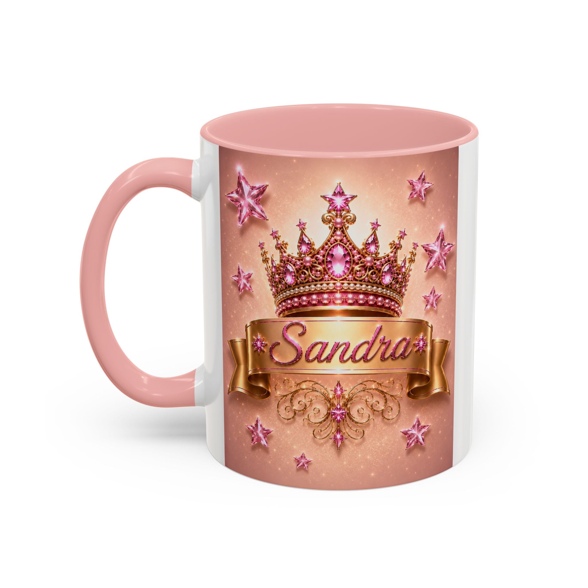The Pink Crown of Destiny™ | Sandra Personalized Luxury Pink Accent Mug