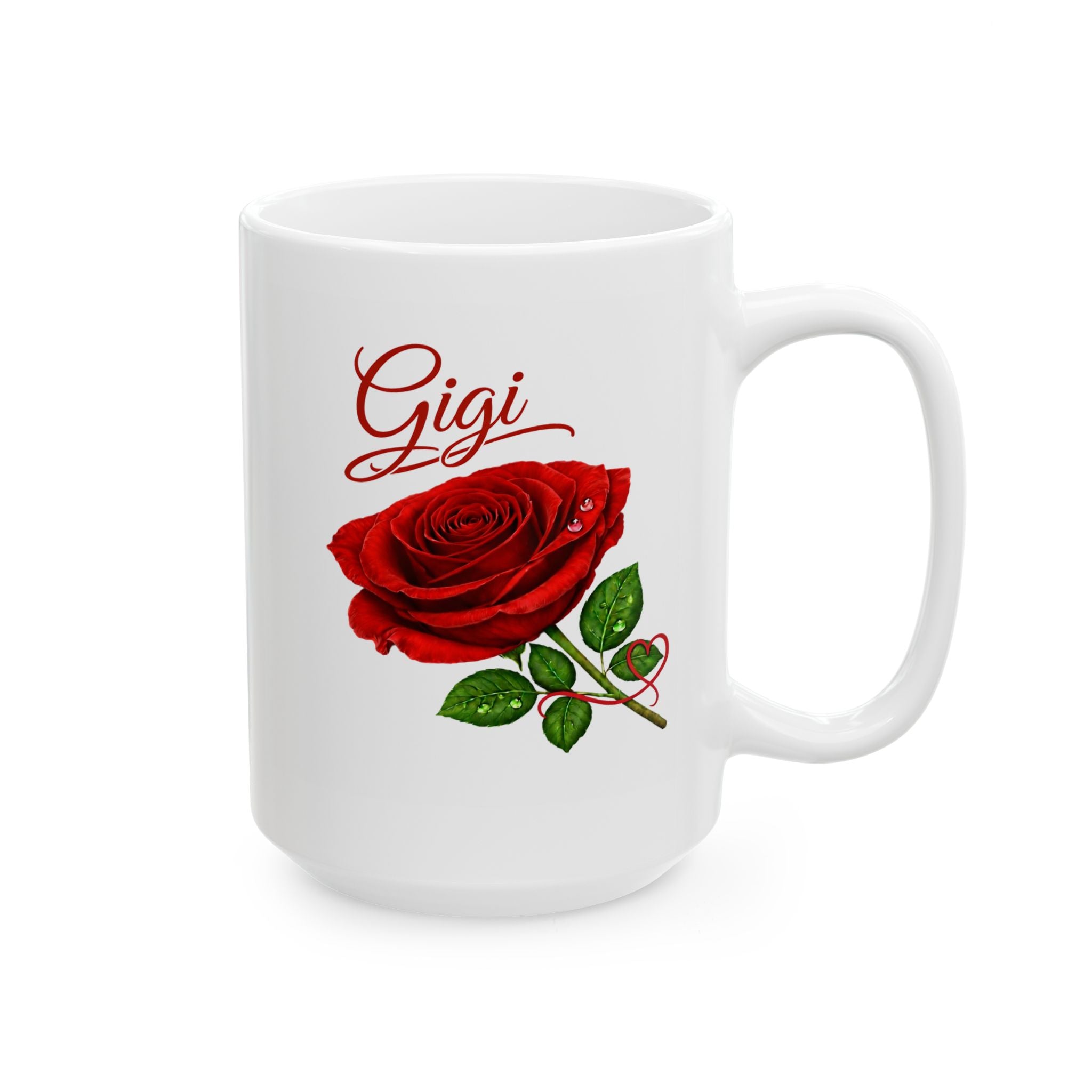 The Gigi – Signature Rose White Mug carries a soft, refined presence that feels warm, familiar, and deeply personal